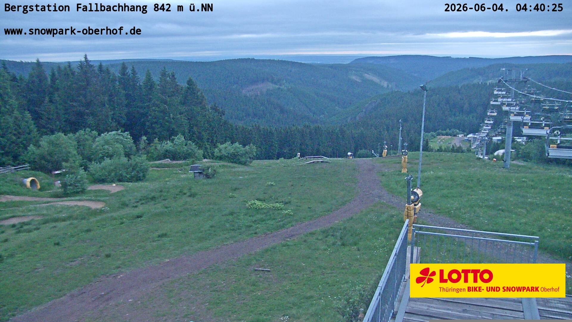 Archiv Foto Webcam Oberhof: Sessellift Fallbachhang Bergstation