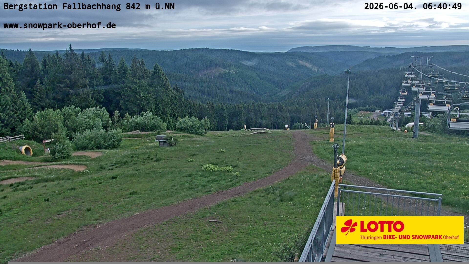 Archiv Foto Webcam Oberhof: Sessellift Fallbachhang Bergstation