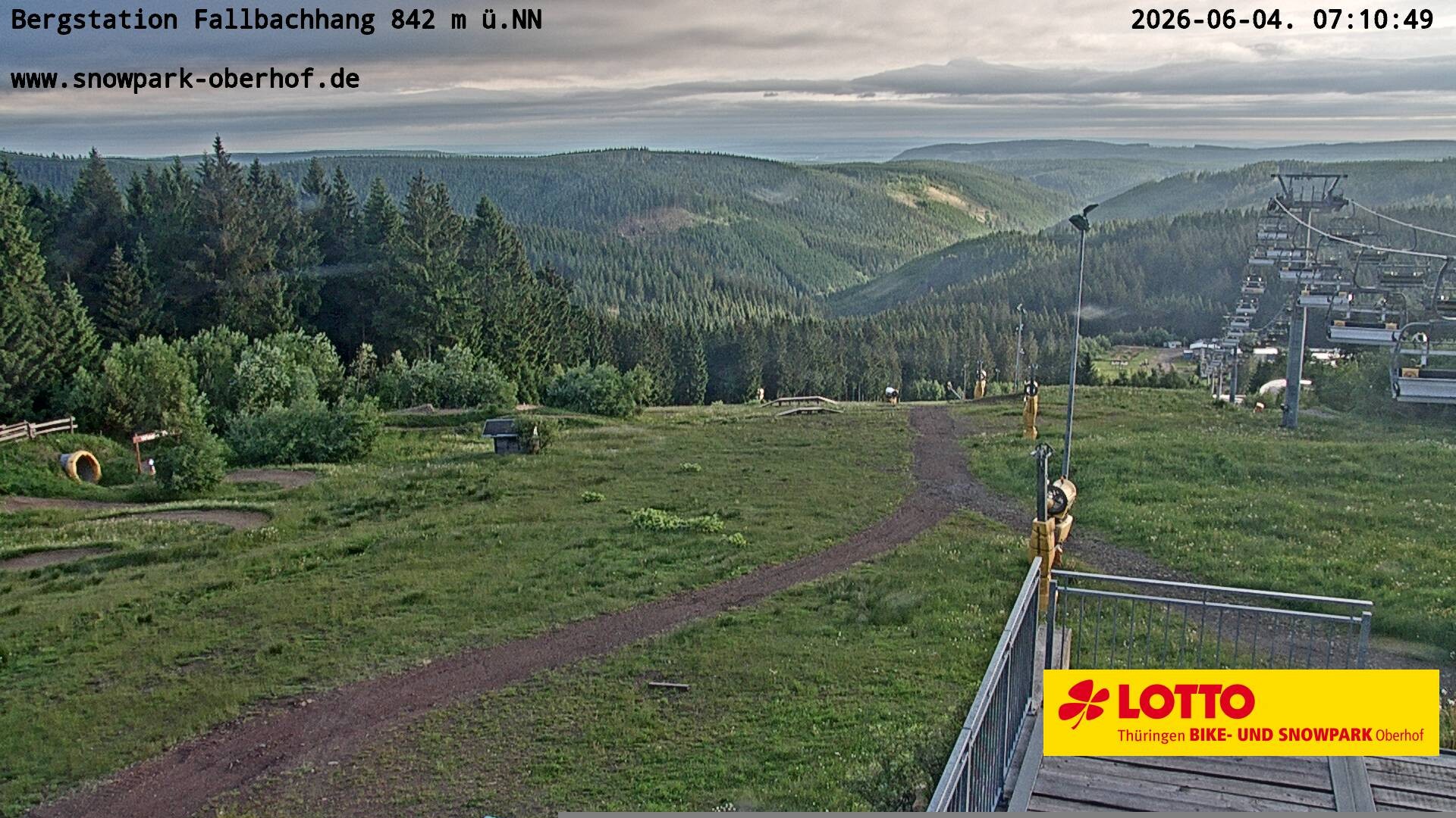 Archiv Foto Webcam Oberhof: Sessellift Fallbachhang Bergstation