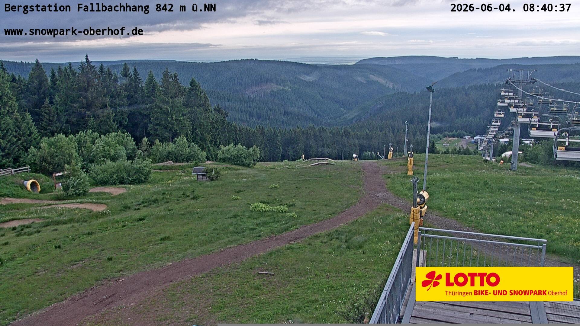 Archiv Foto Webcam Oberhof: Sessellift Fallbachhang Bergstation