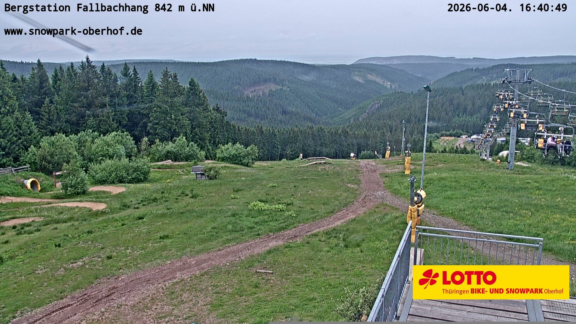 Archiv Foto Webcam Oberhof: Sessellift Fallbachhang Bergstation