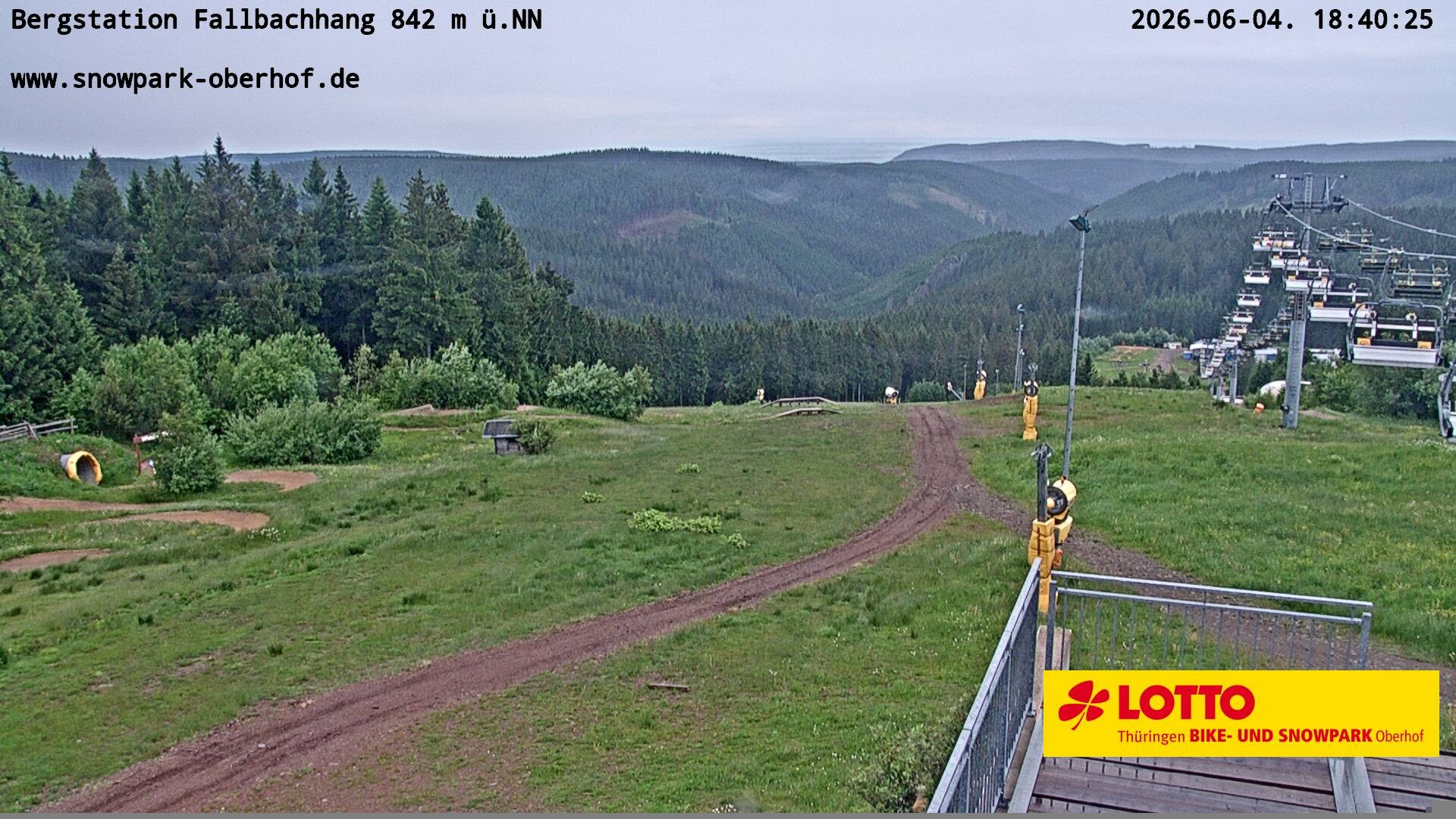 Archiv Foto Webcam Oberhof: Sessellift Fallbachhang Bergstation