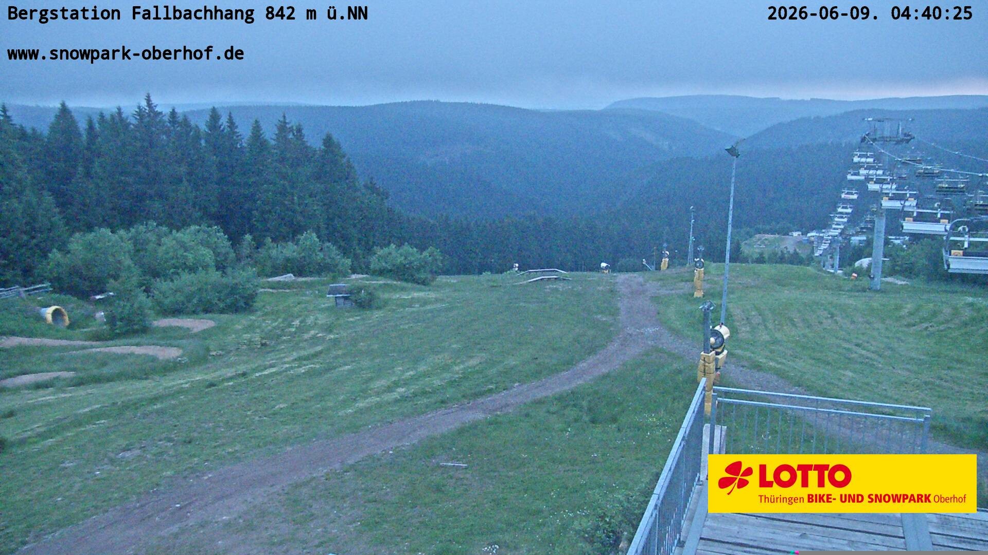 Archiv Foto Webcam Oberhof: Sessellift Fallbachhang Bergstation