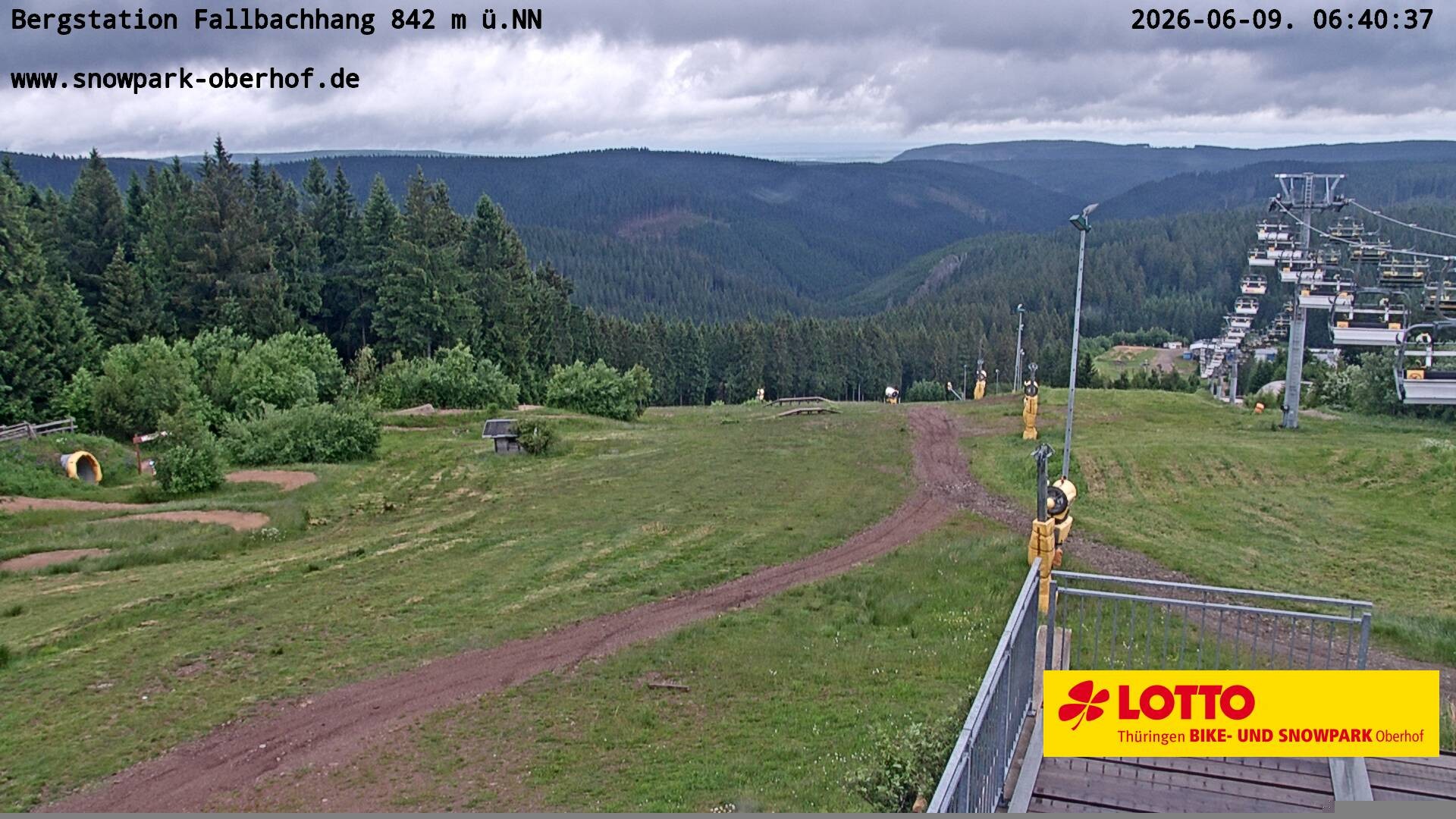 Archiv Foto Webcam Oberhof: Sessellift Fallbachhang Bergstation