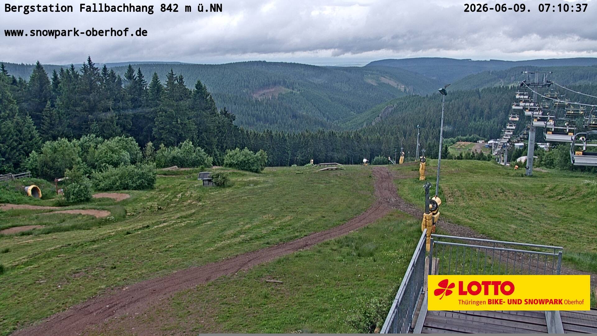 Archiv Foto Webcam Oberhof: Sessellift Fallbachhang Bergstation
