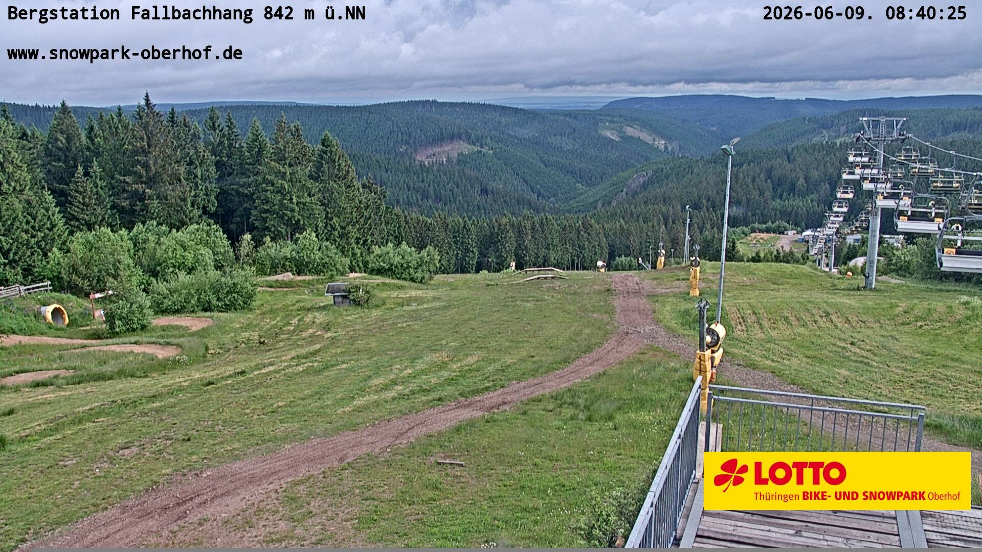 Archiv Foto Webcam Oberhof: Sessellift Fallbachhang Bergstation