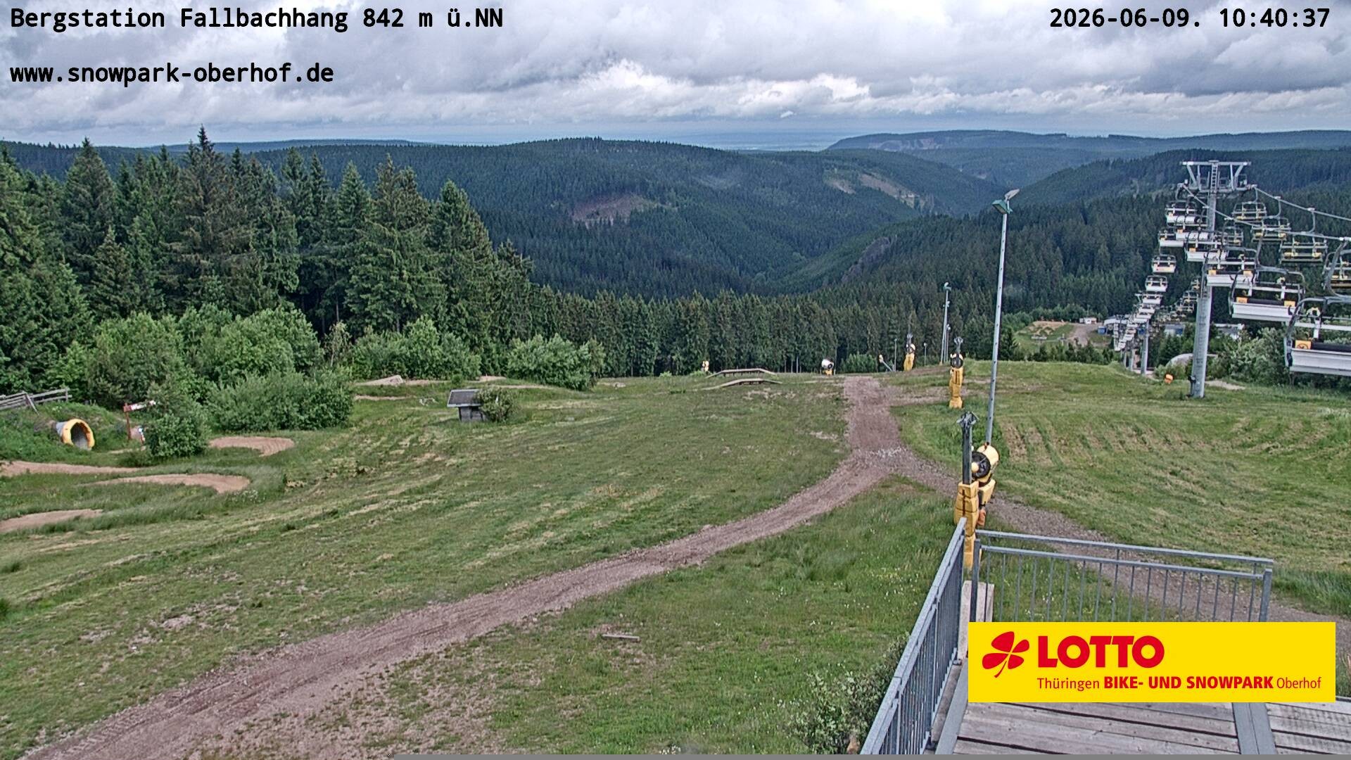 Archiv Foto Webcam Oberhof: Sessellift Fallbachhang Bergstation