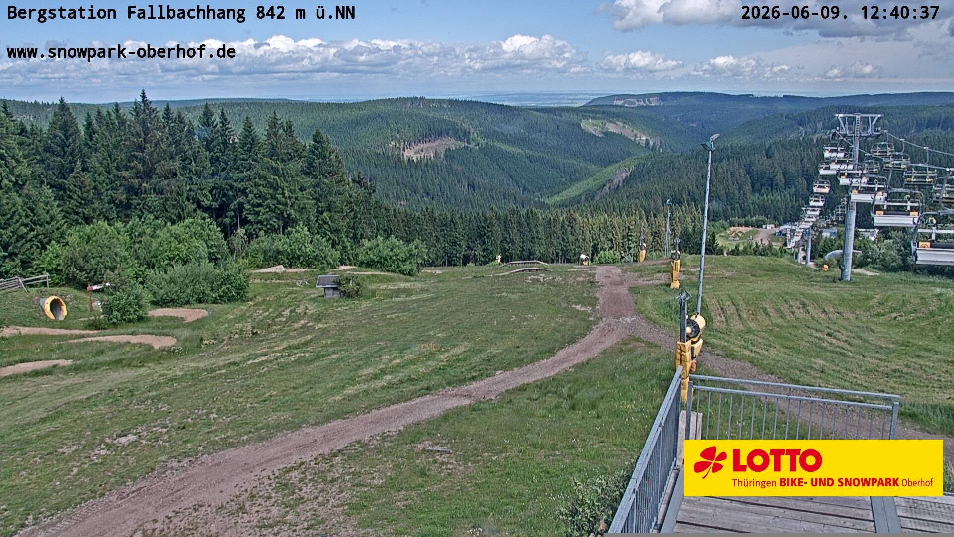 Archiv Foto Webcam Oberhof: Sessellift Fallbachhang Bergstation