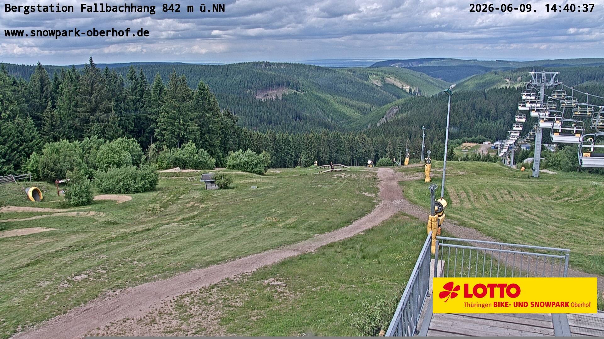 Archiv Foto Webcam Oberhof: Sessellift Fallbachhang Bergstation