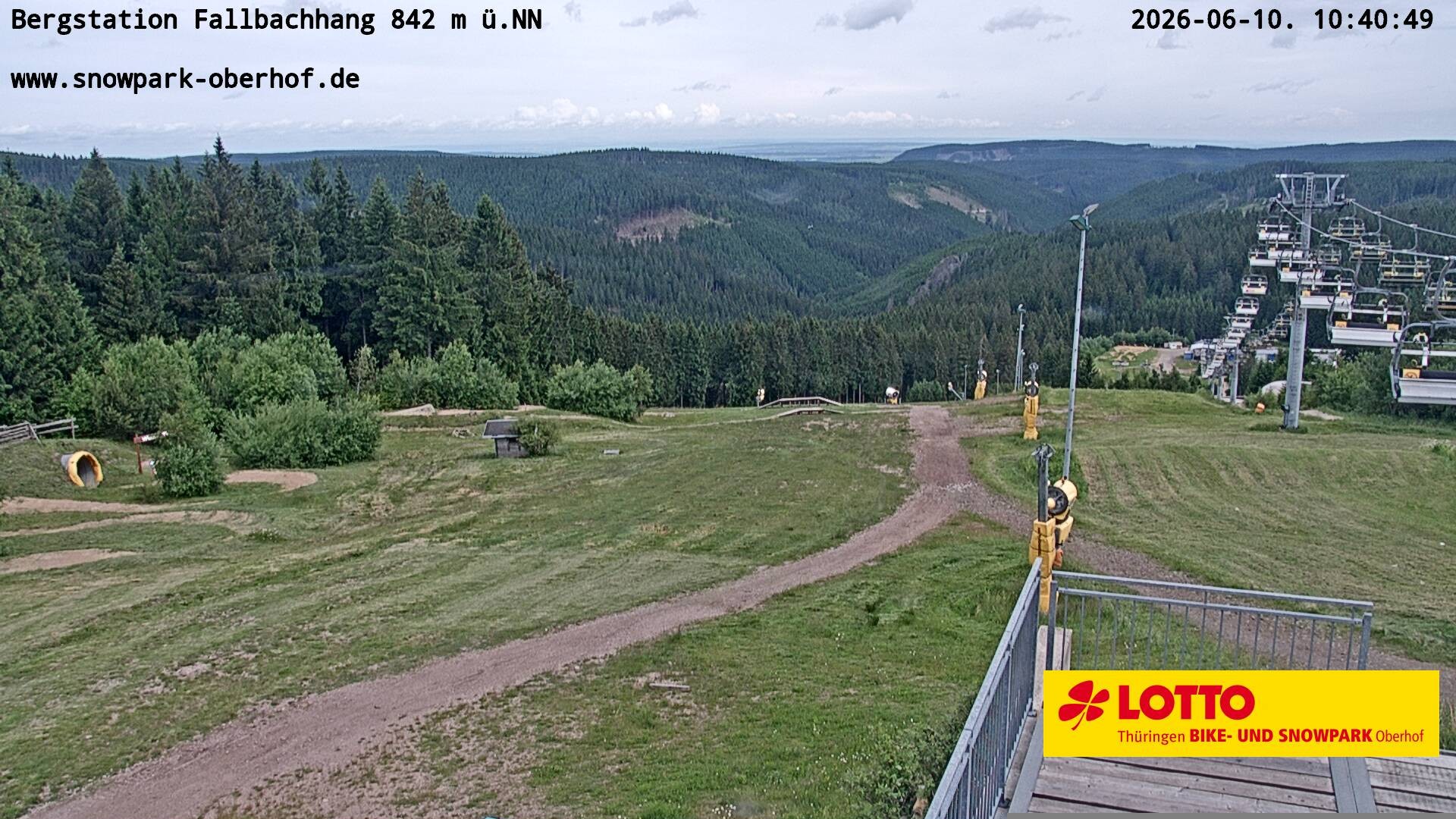 Archiv Foto Webcam Oberhof: Sessellift Fallbachhang Bergstation