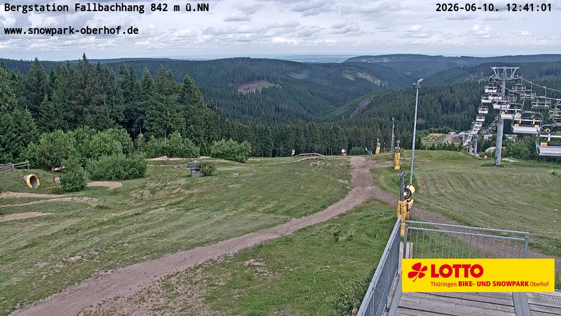 Archiv Foto Webcam Oberhof: Sessellift Fallbachhang Bergstation