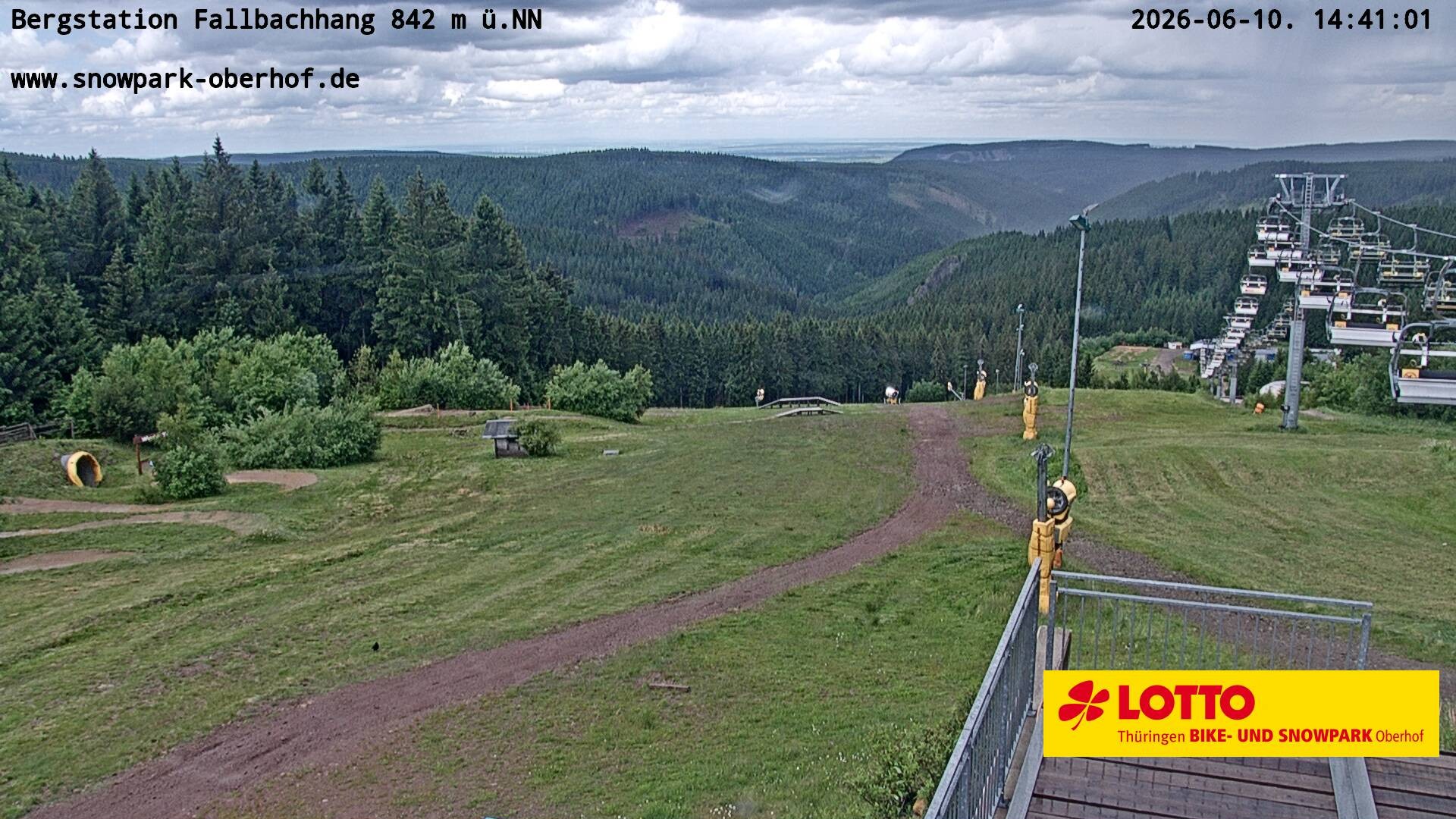 Archiv Foto Webcam Oberhof: Sessellift Fallbachhang Bergstation