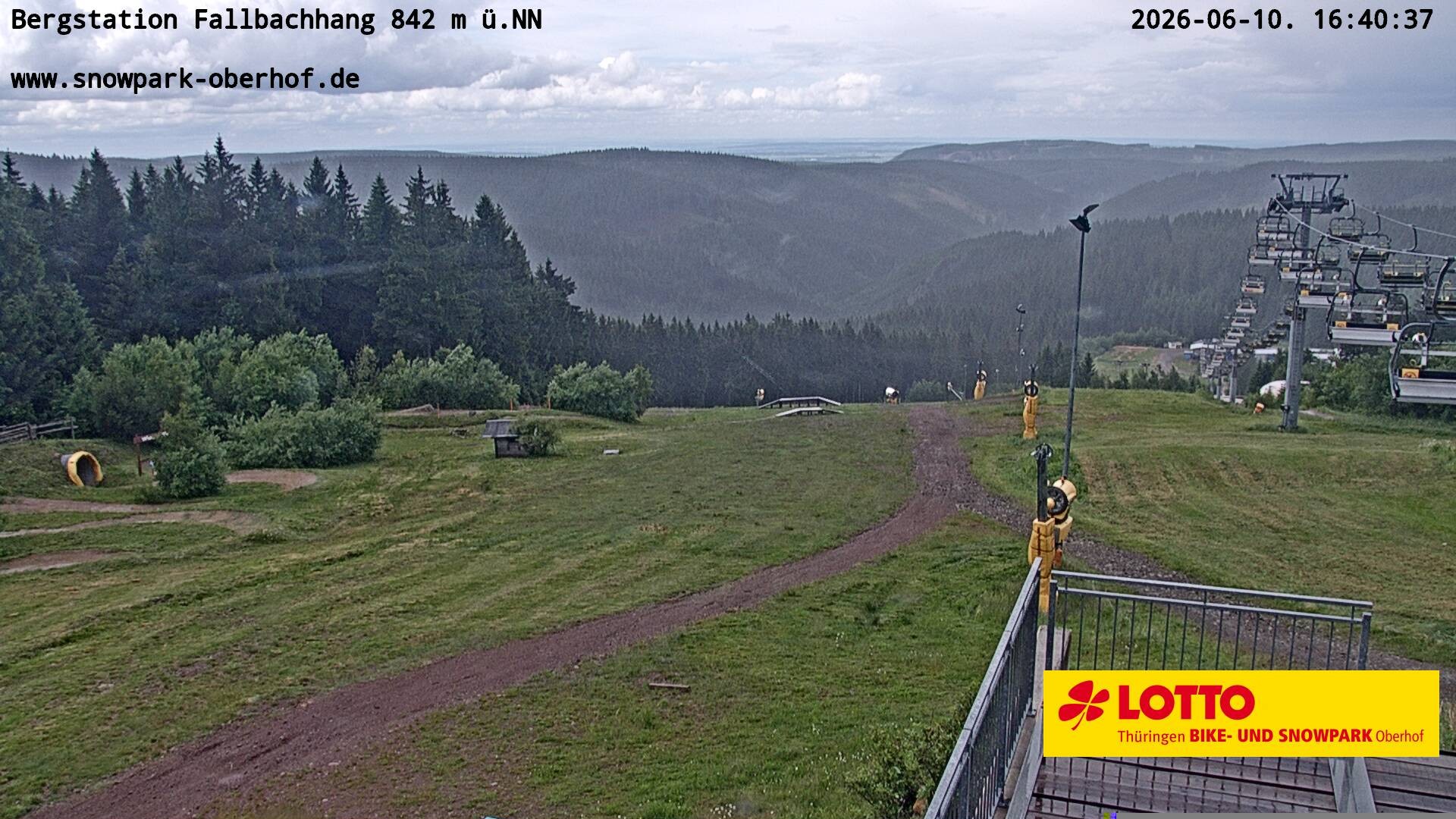 Archiv Foto Webcam Oberhof: Sessellift Fallbachhang Bergstation