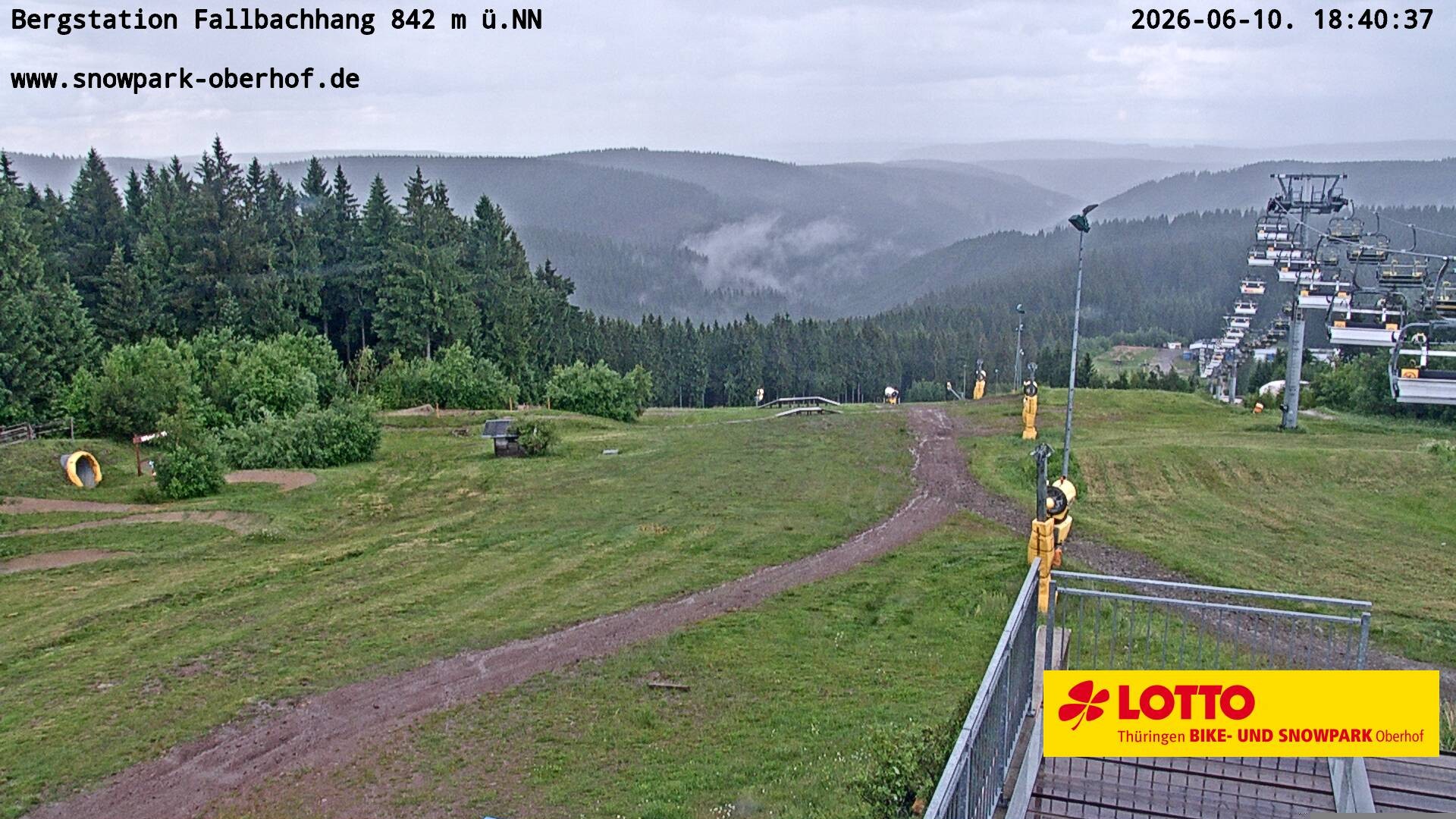 Archiv Foto Webcam Oberhof: Sessellift Fallbachhang Bergstation