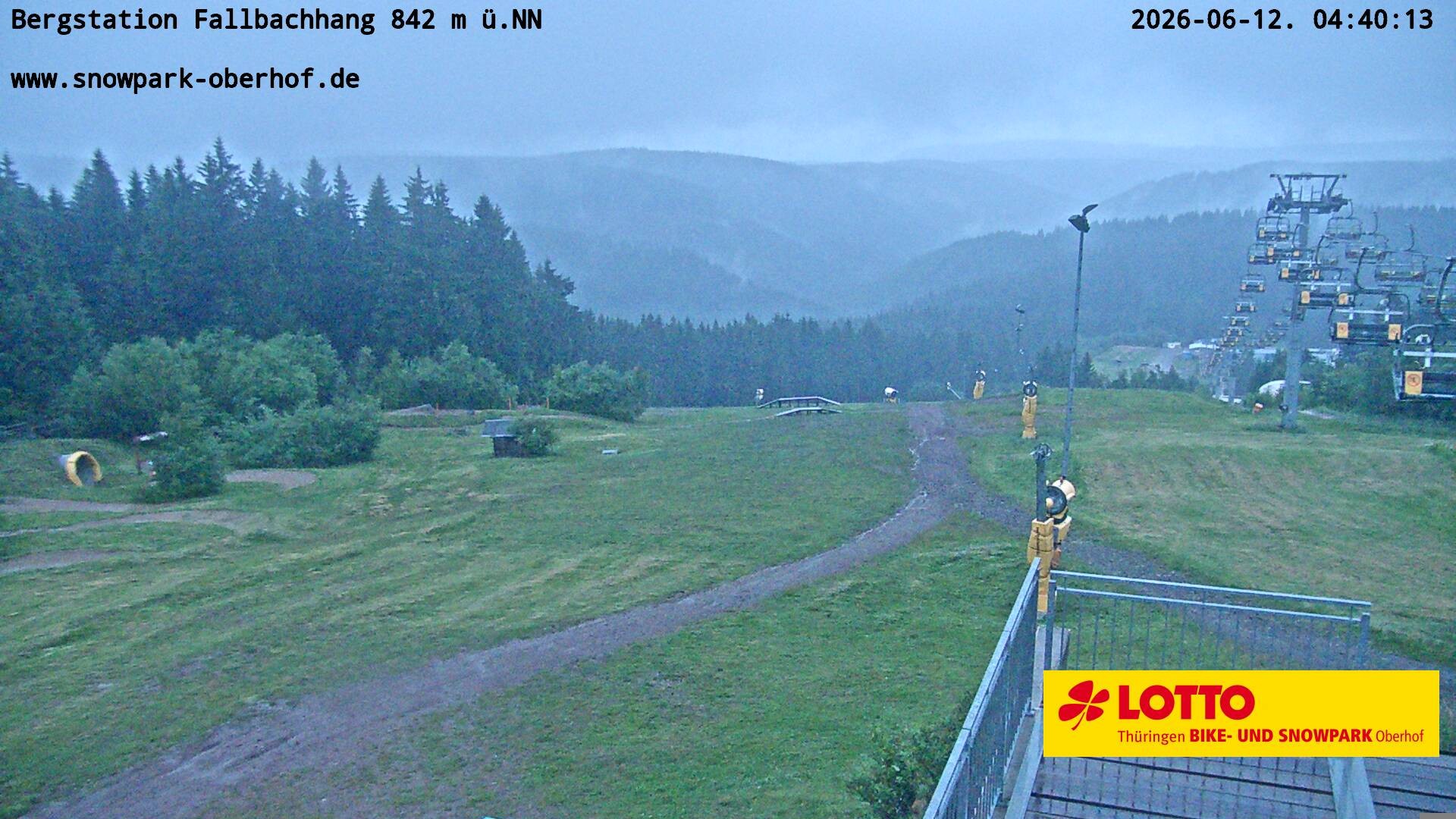 Archiv Foto Webcam Oberhof: Sessellift Fallbachhang Bergstation