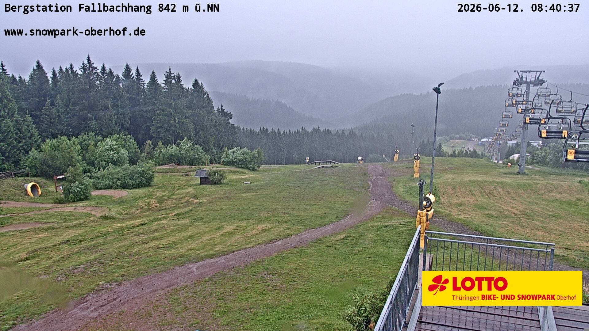 Archiv Foto Webcam Oberhof: Sessellift Fallbachhang Bergstation