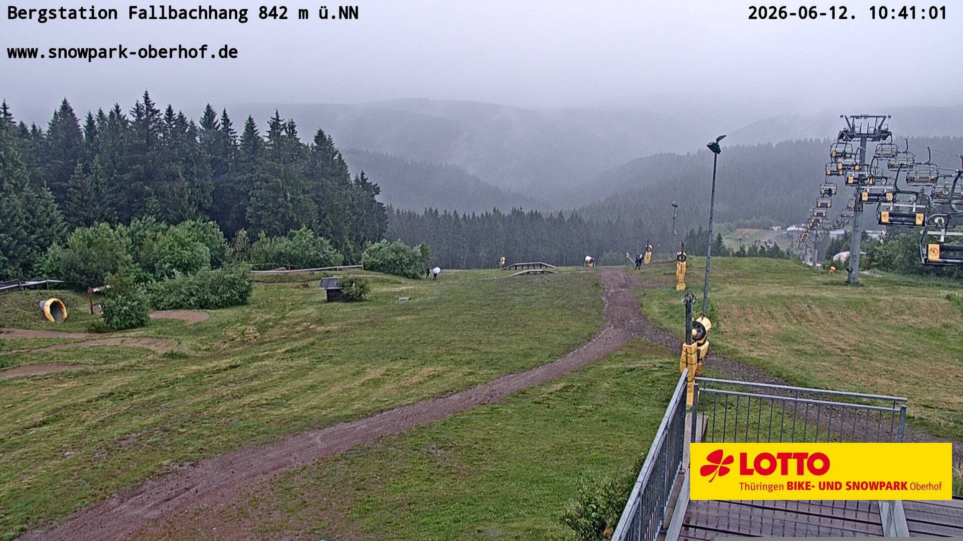 Archiv Foto Webcam Oberhof: Sessellift Fallbachhang Bergstation