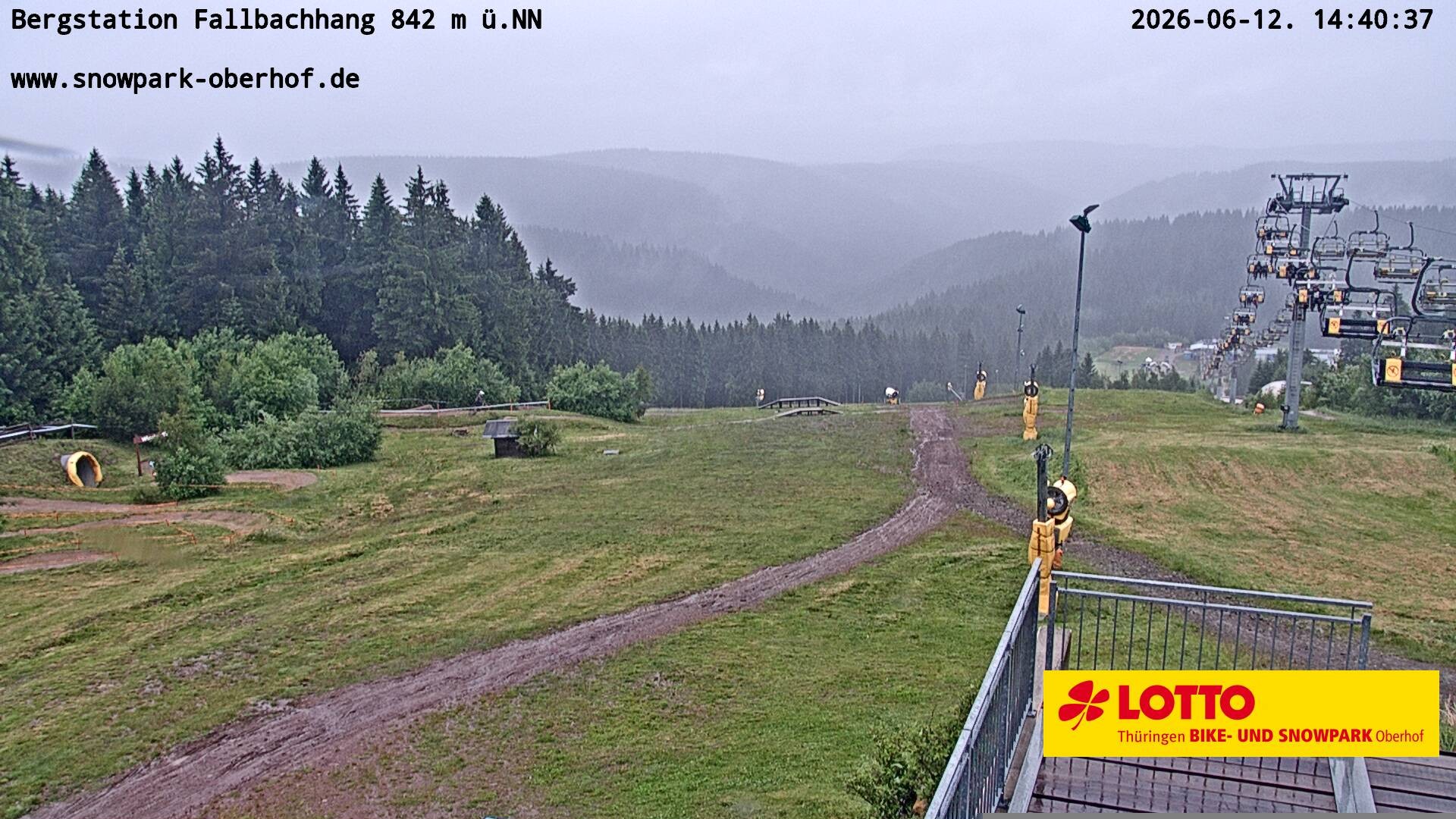 Archiv Foto Webcam Oberhof: Sessellift Fallbachhang Bergstation