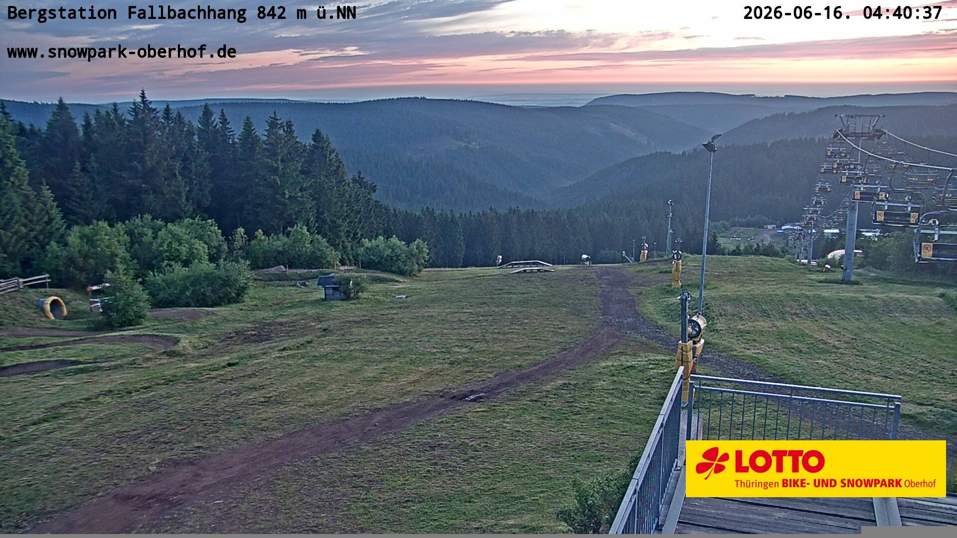 Archiv Foto Webcam Oberhof: Sessellift Fallbachhang Bergstation
