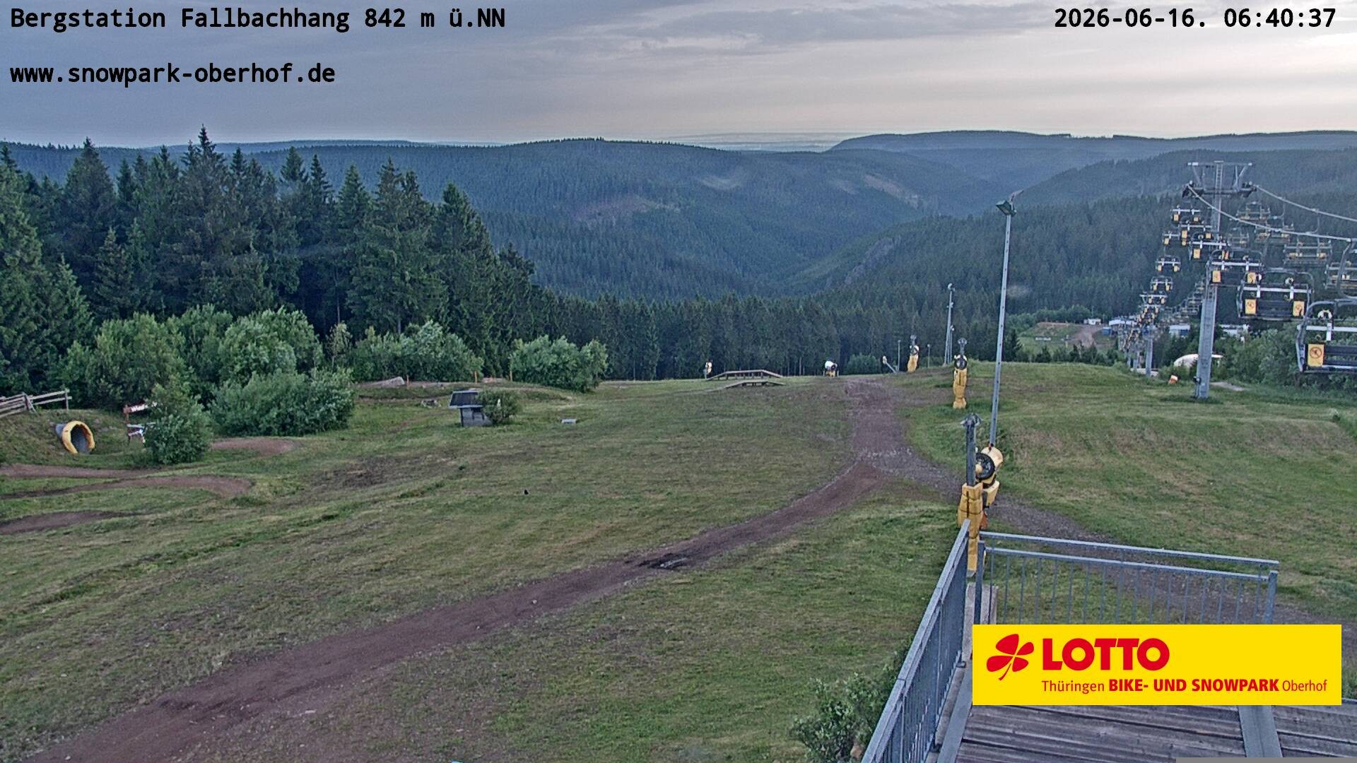Archiv Foto Webcam Oberhof: Sessellift Fallbachhang Bergstation