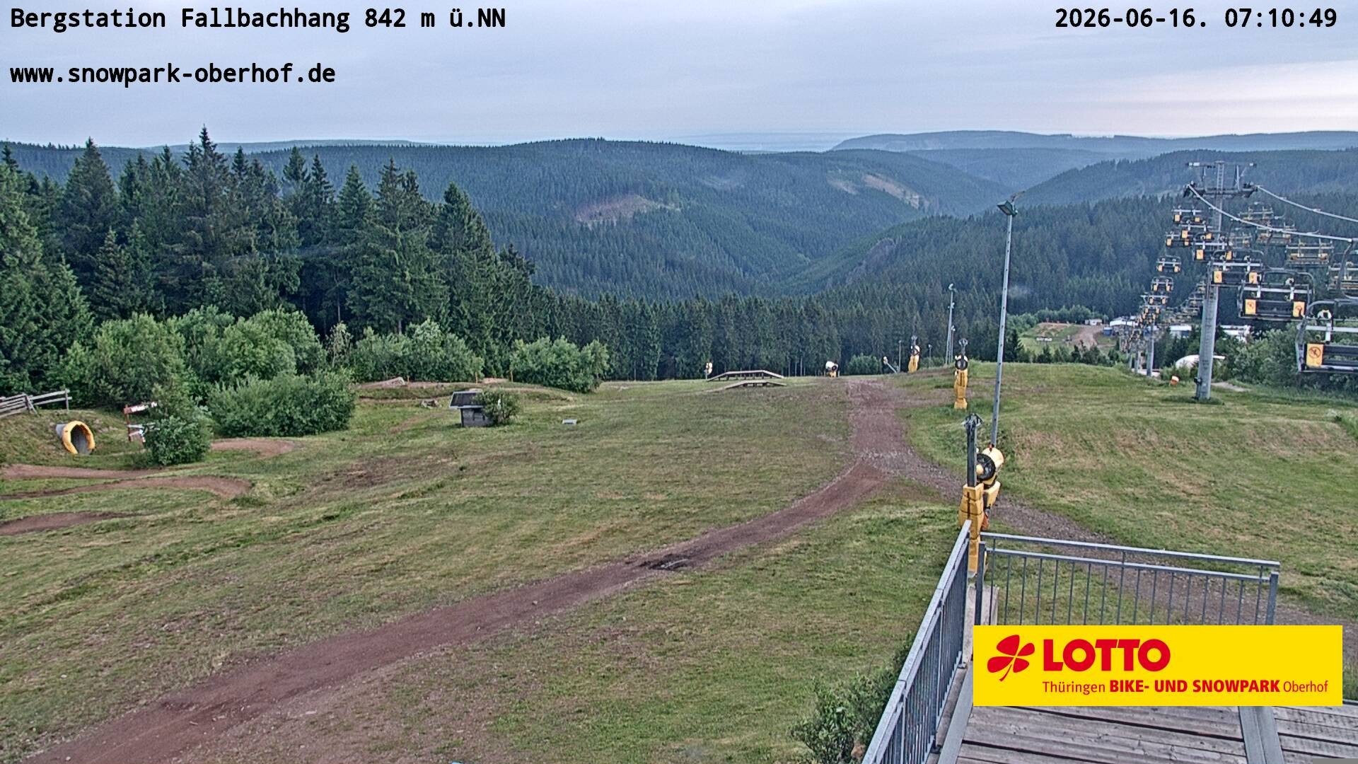 Archiv Foto Webcam Oberhof: Sessellift Fallbachhang Bergstation