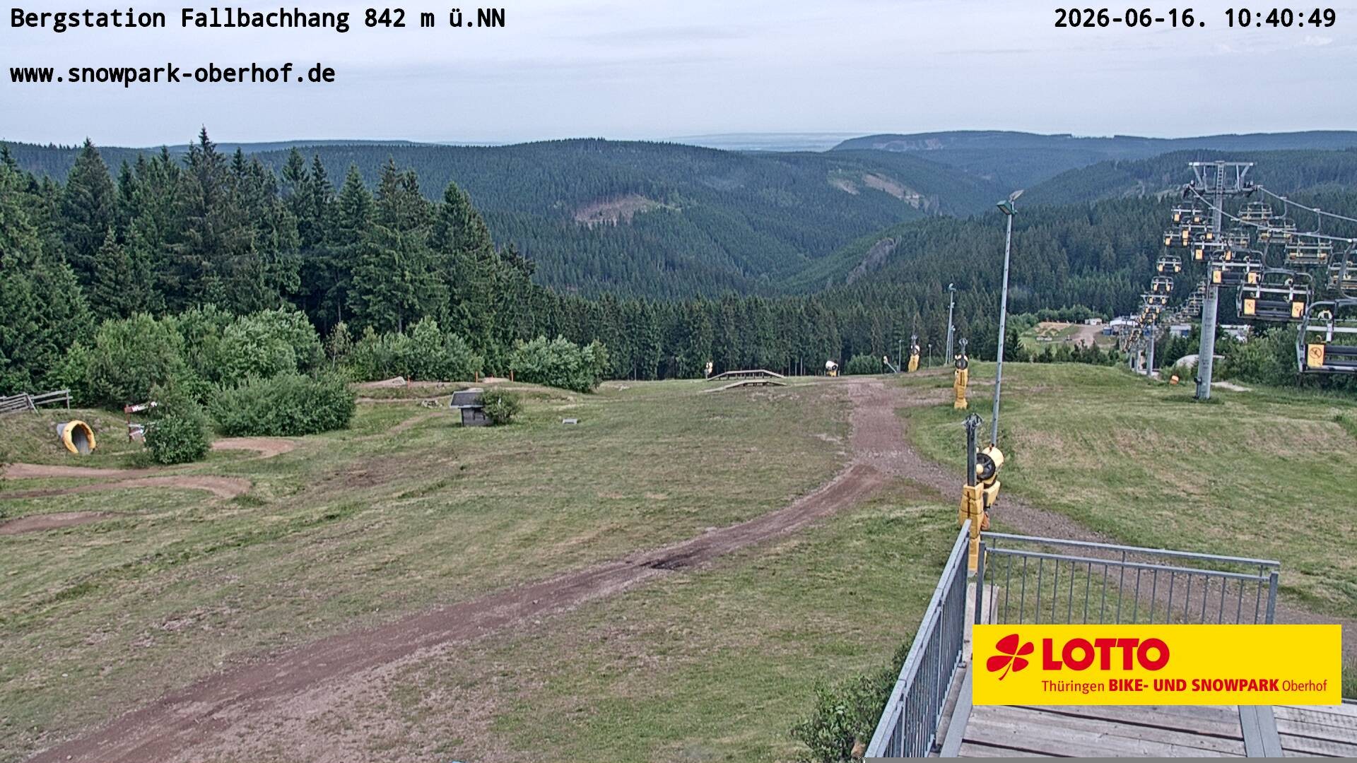Archiv Foto Webcam Oberhof: Sessellift Fallbachhang Bergstation