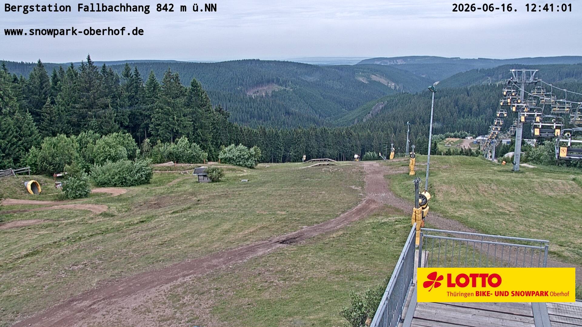 Archiv Foto Webcam Oberhof: Sessellift Fallbachhang Bergstation
