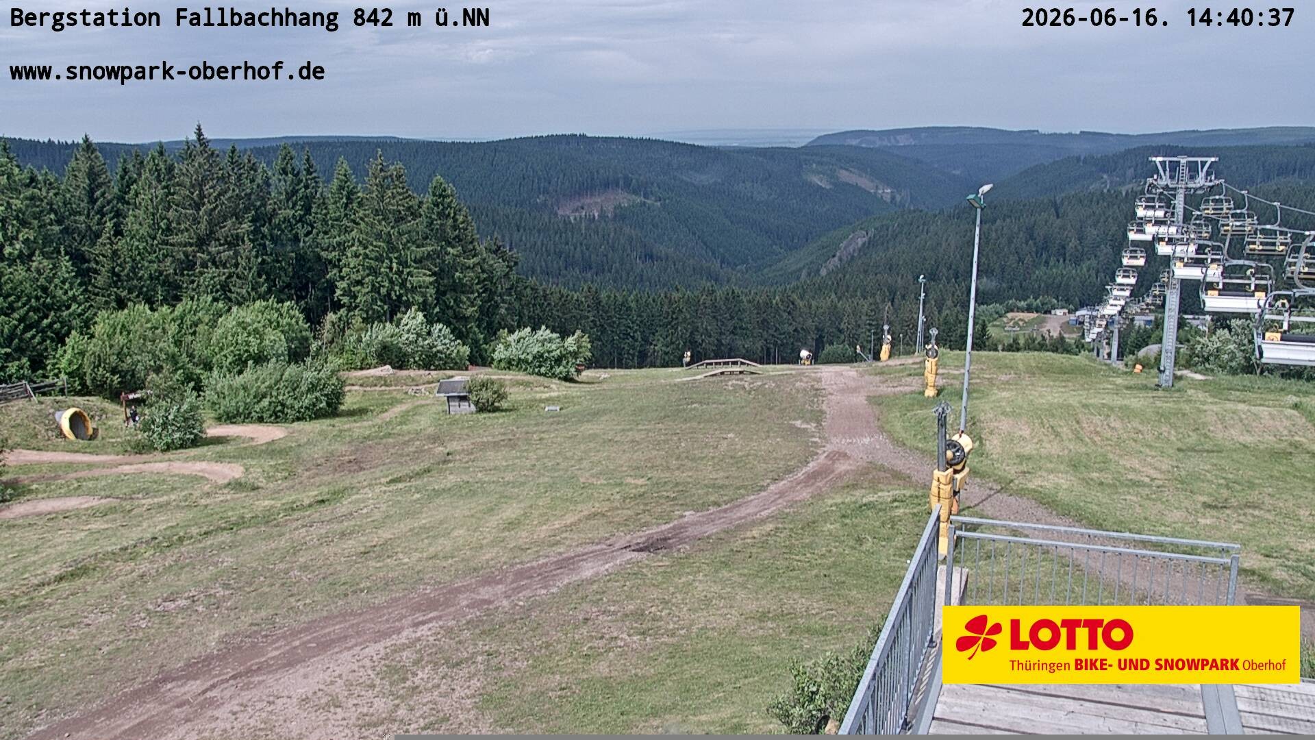 Archiv Foto Webcam Oberhof: Sessellift Fallbachhang Bergstation
