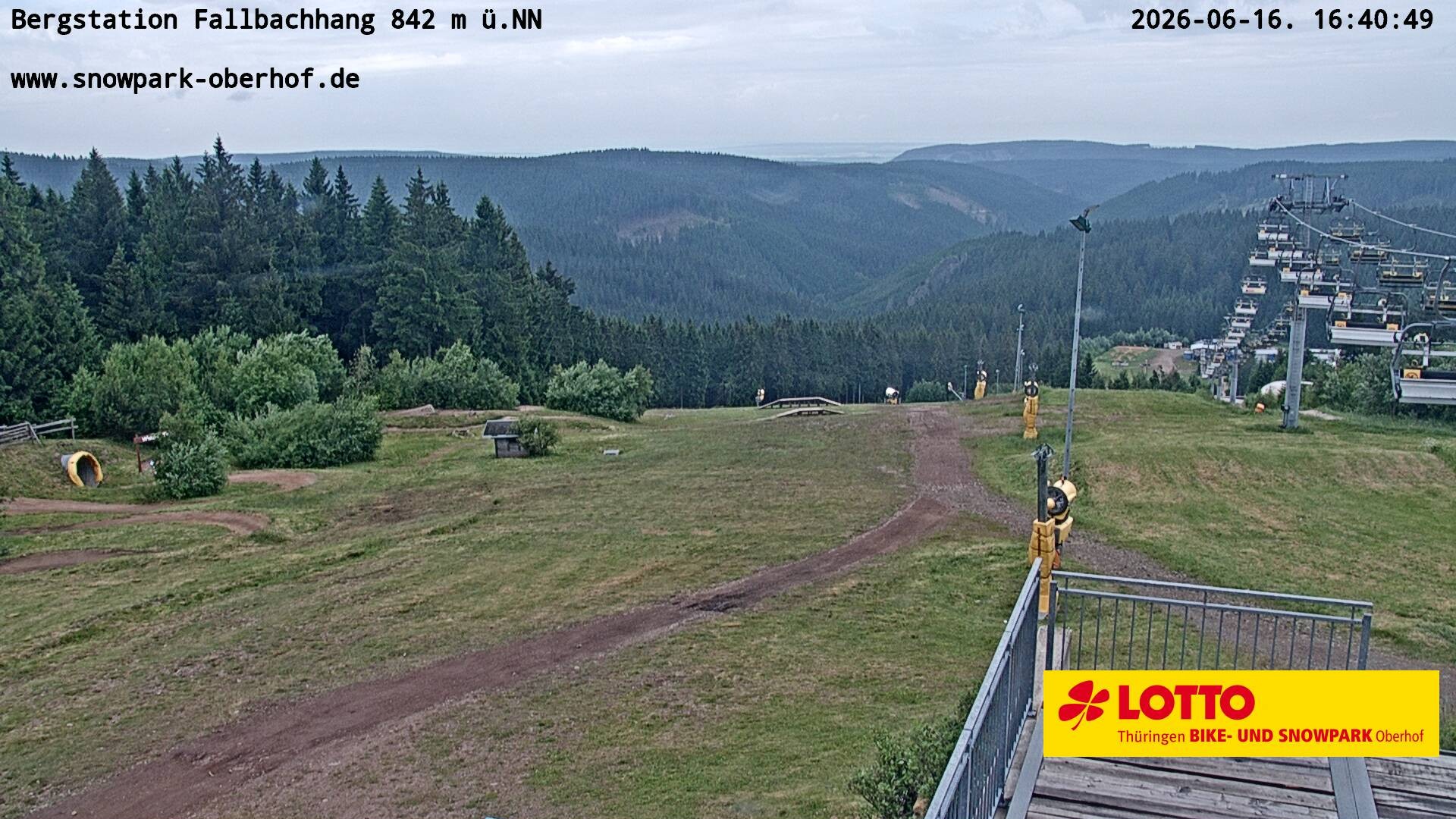 Archiv Foto Webcam Oberhof: Sessellift Fallbachhang Bergstation