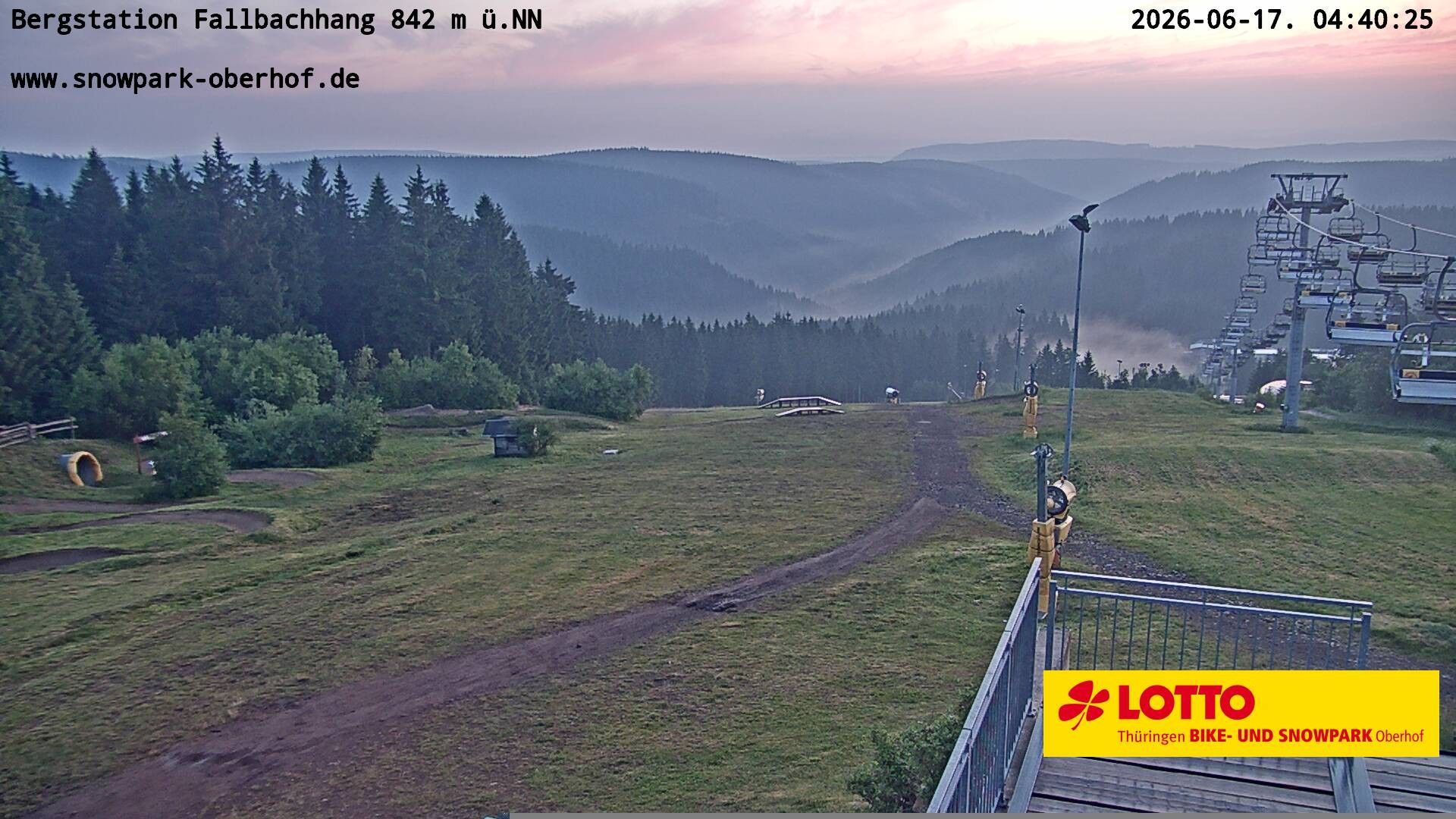 Archived image Webcam Oberhof: Chair Lift Fallbachhang
