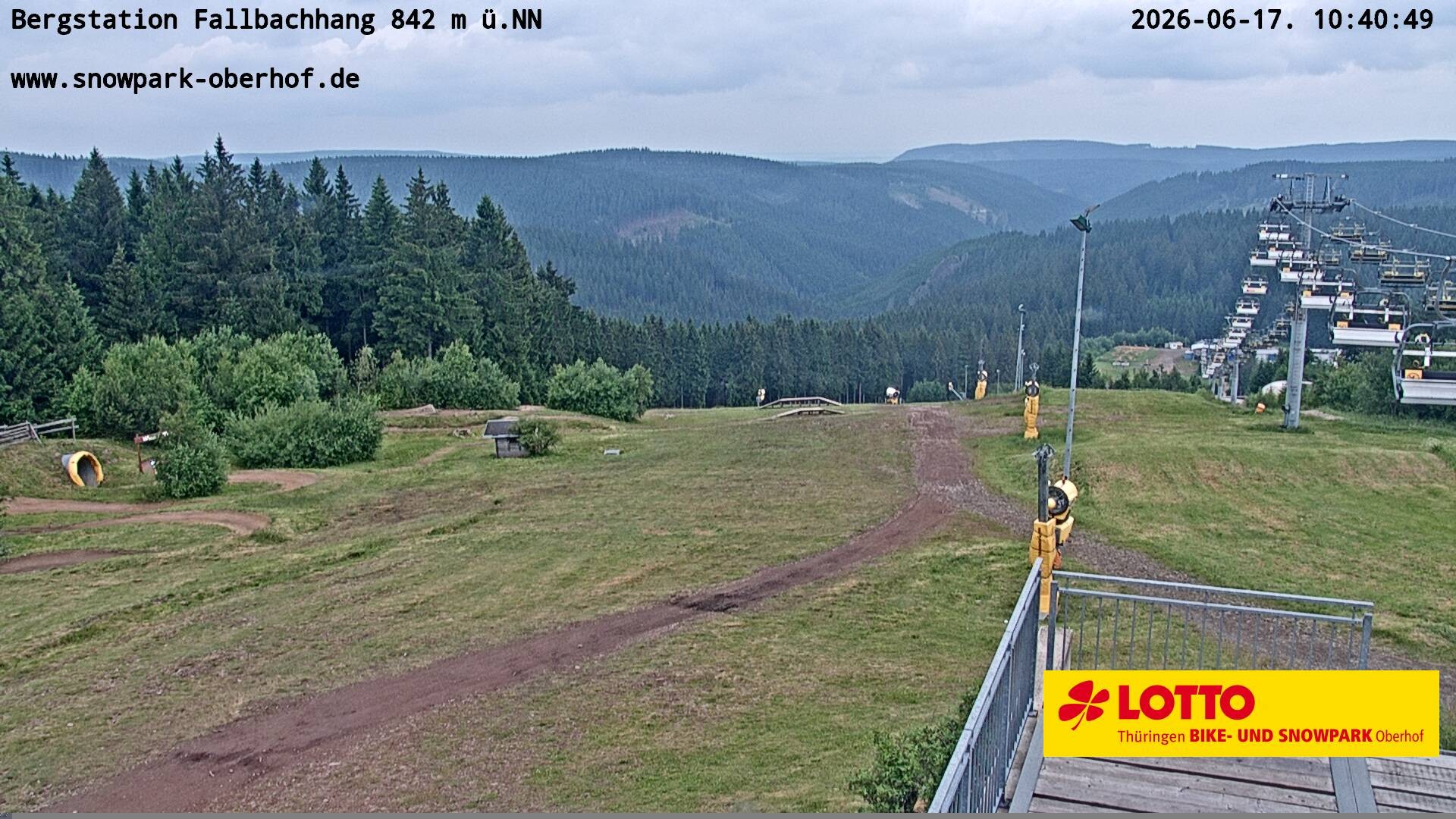 Archived image Webcam Oberhof: Chair Lift Fallbachhang