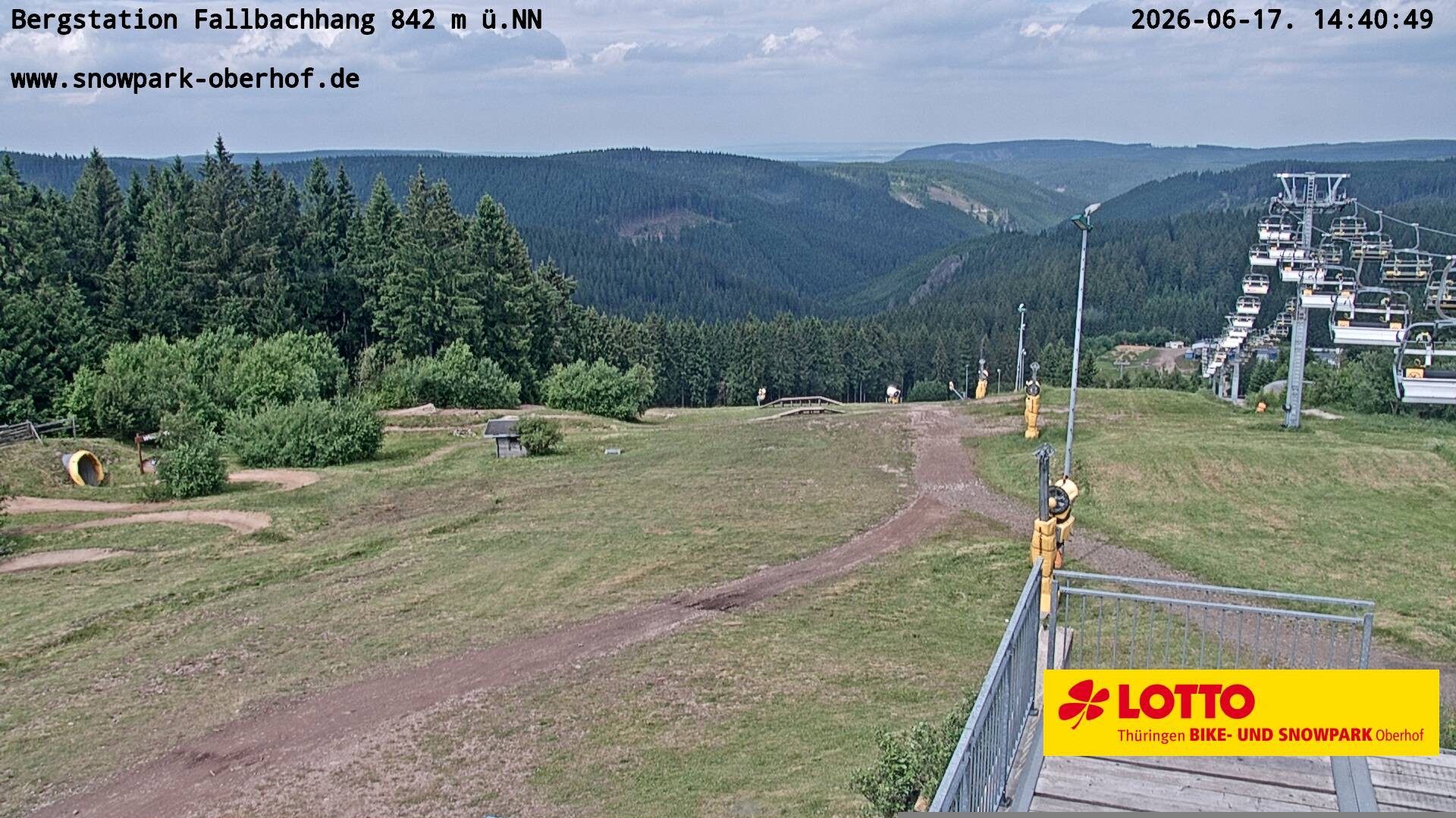 Archiv Foto Webcam Oberhof: Sessellift Fallbachhang Bergstation