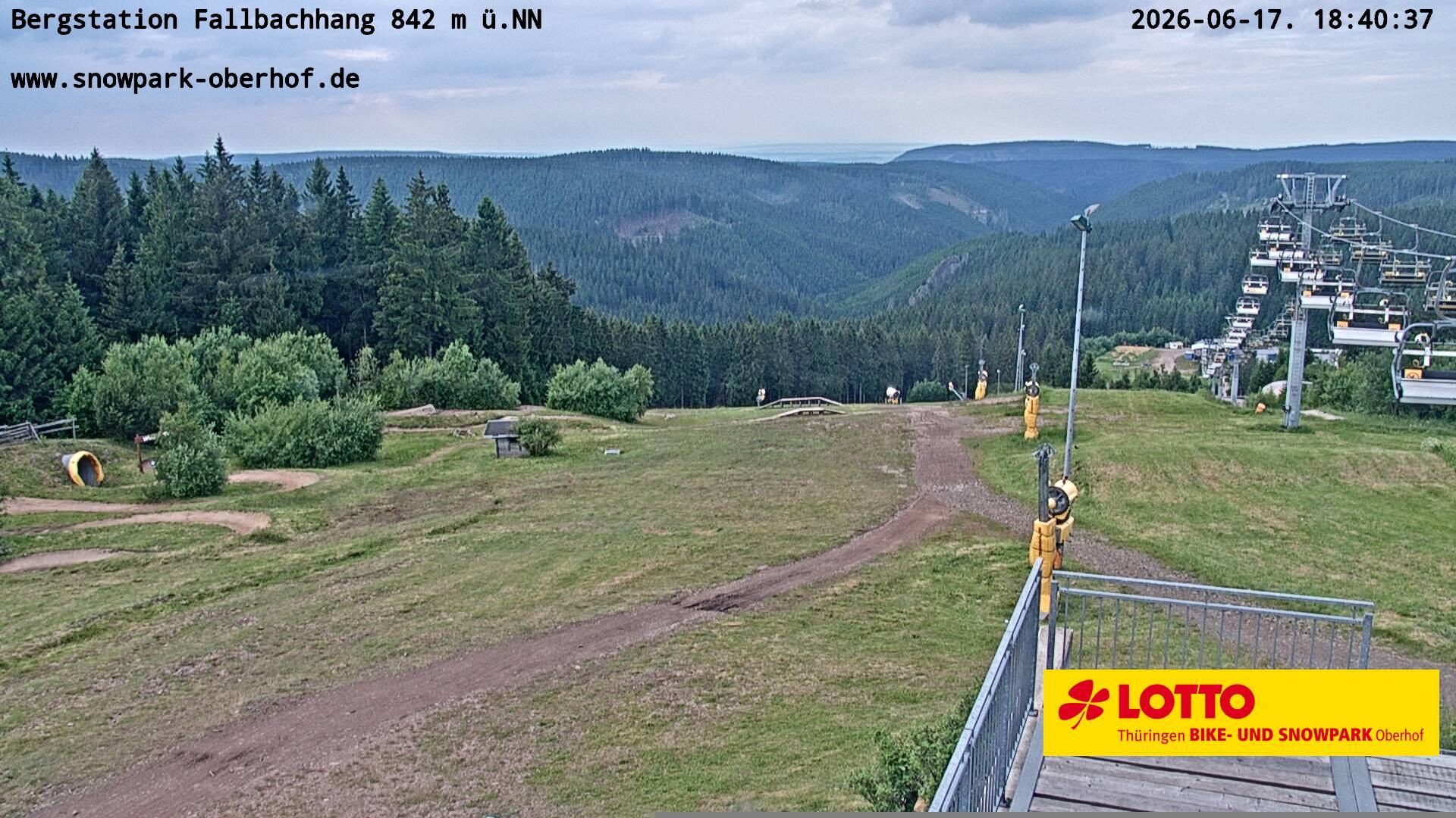 Archiv Foto Webcam Oberhof: Sessellift Fallbachhang Bergstation