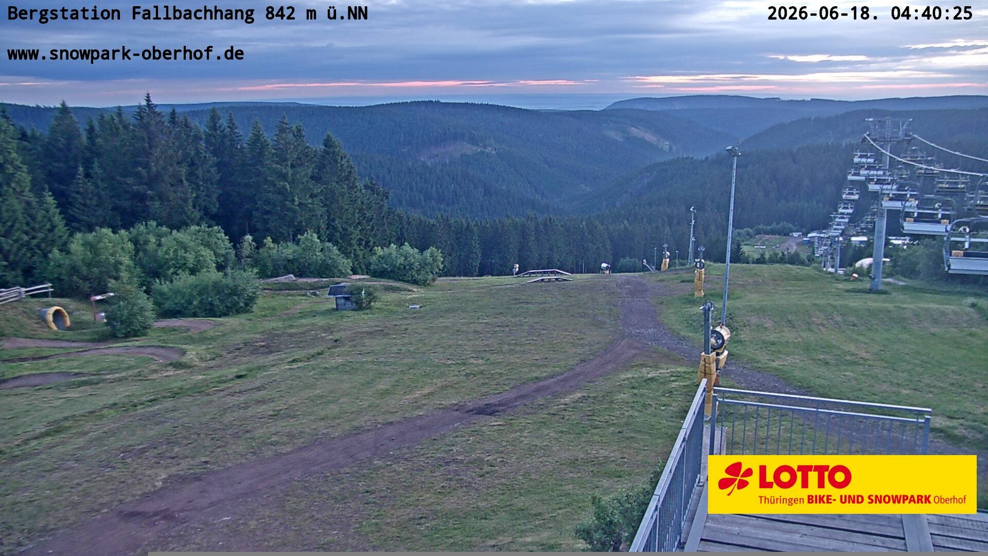 Archiv Foto Webcam Oberhof: Sessellift Fallbachhang Bergstation