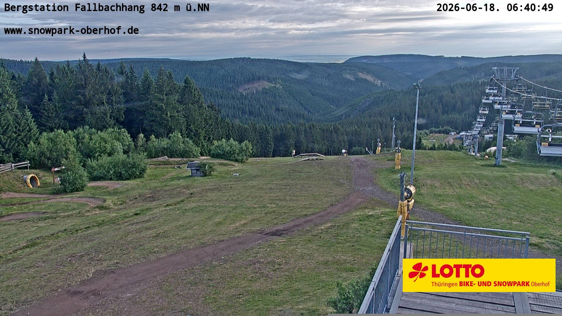 Archiv Foto Webcam Oberhof: Sessellift Fallbachhang Bergstation
