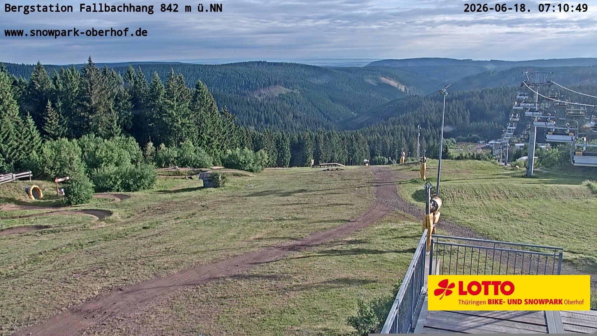Archiv Foto Webcam Oberhof: Sessellift Fallbachhang Bergstation