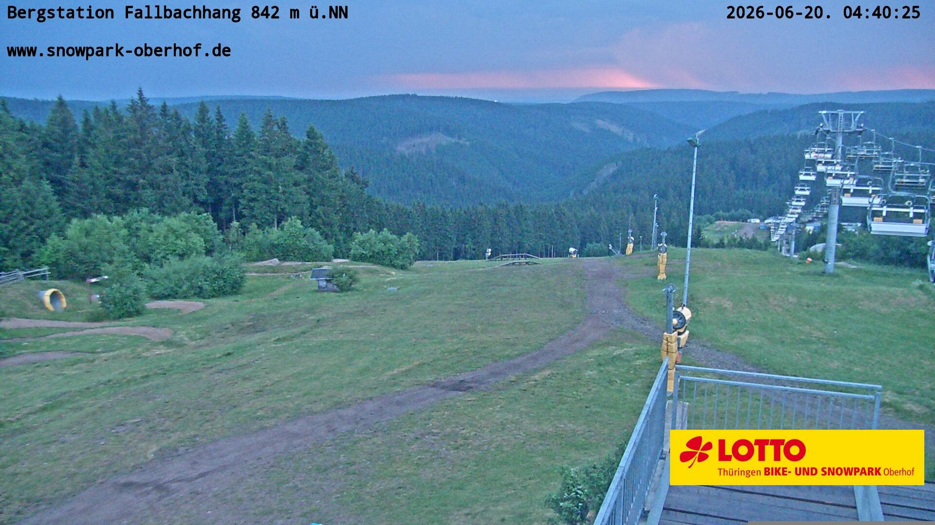 Archiv Foto Webcam Oberhof: Sessellift Fallbachhang Bergstation
