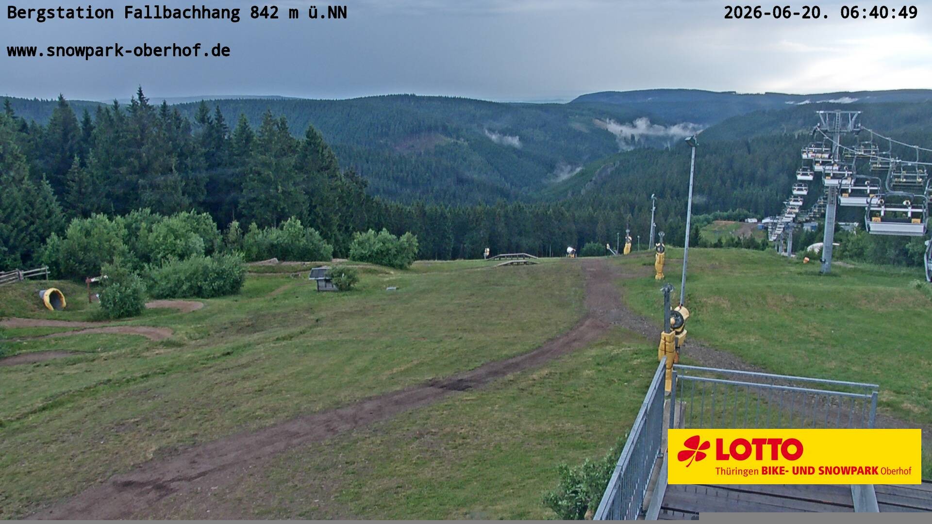 Archiv Foto Webcam Oberhof: Sessellift Fallbachhang Bergstation