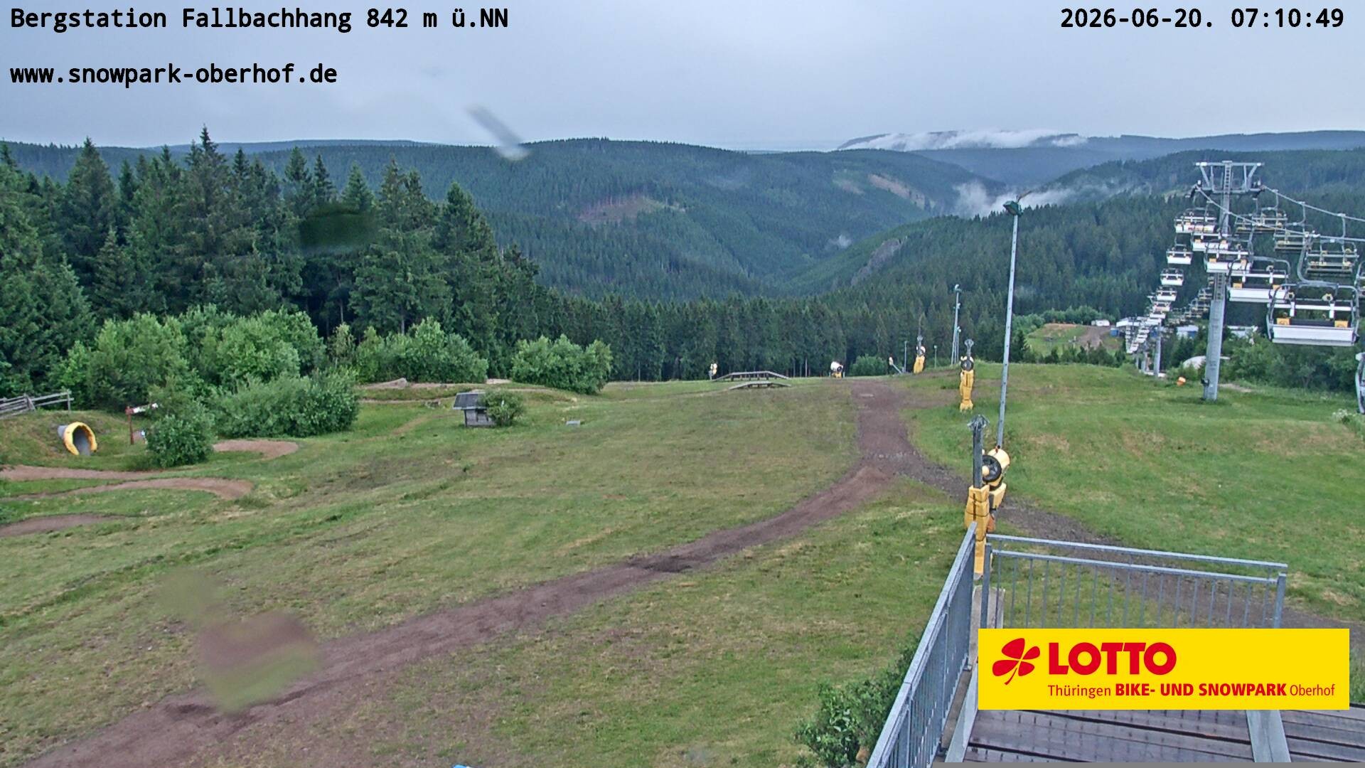Archiv Foto Webcam Oberhof: Sessellift Fallbachhang Bergstation