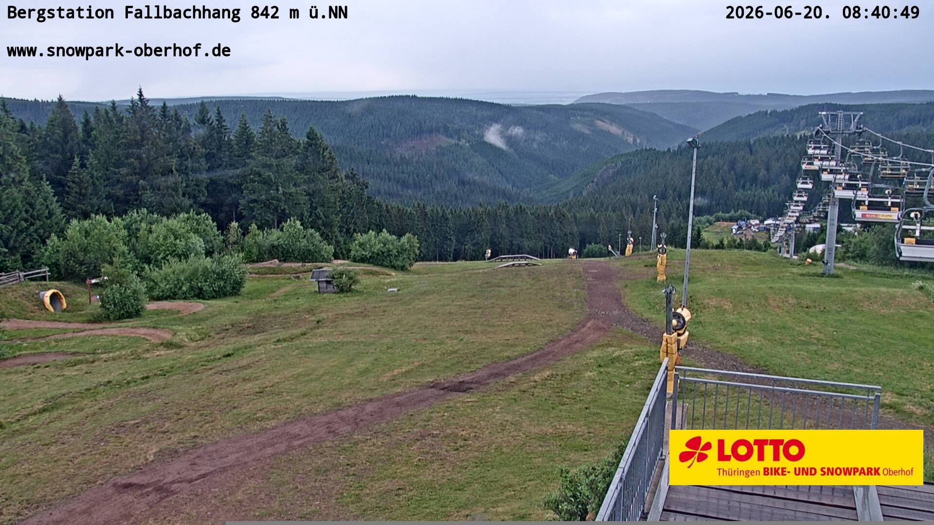 Archiv Foto Webcam Oberhof: Sessellift Fallbachhang Bergstation