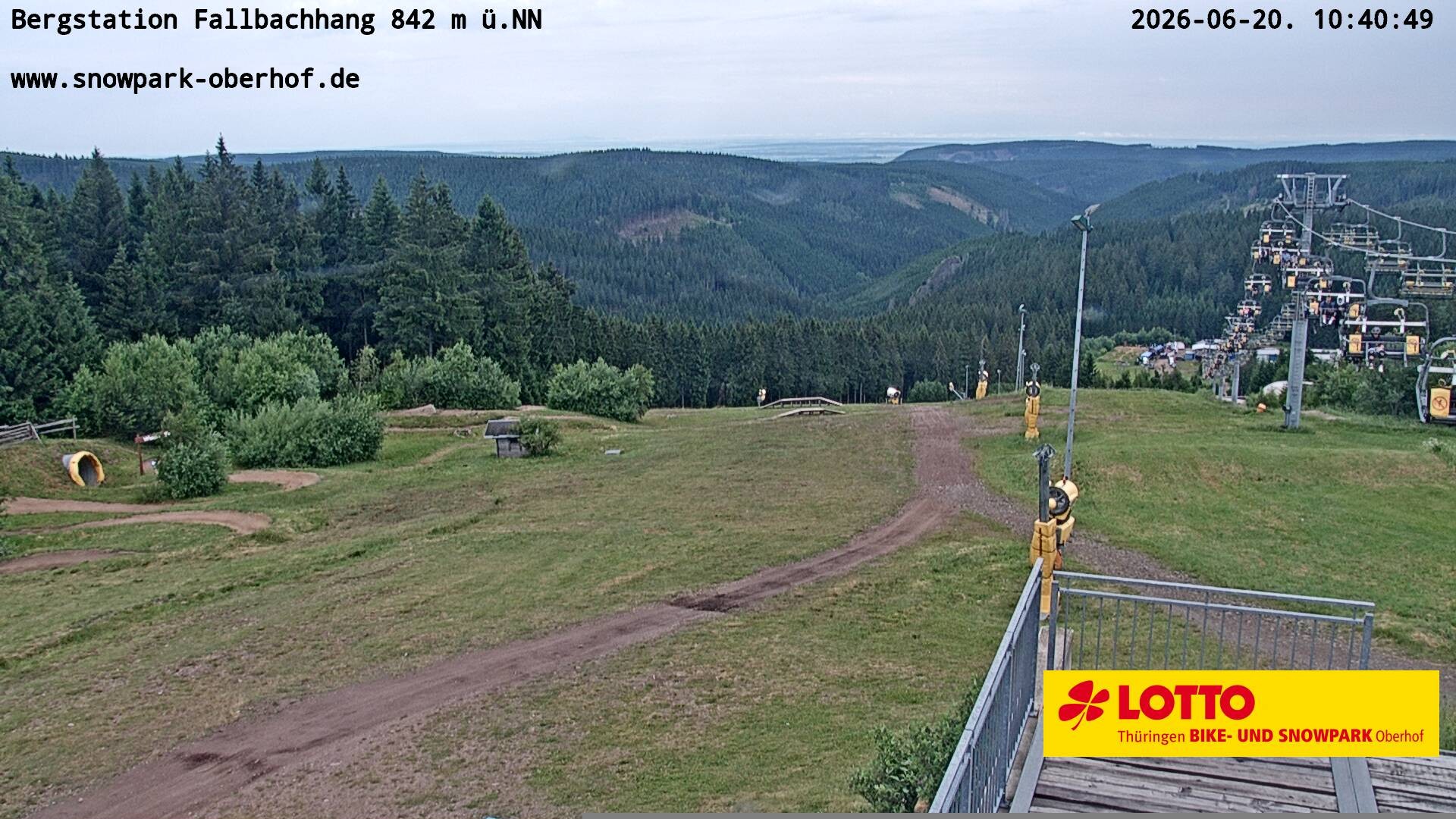Archiv Foto Webcam Oberhof: Sessellift Fallbachhang Bergstation