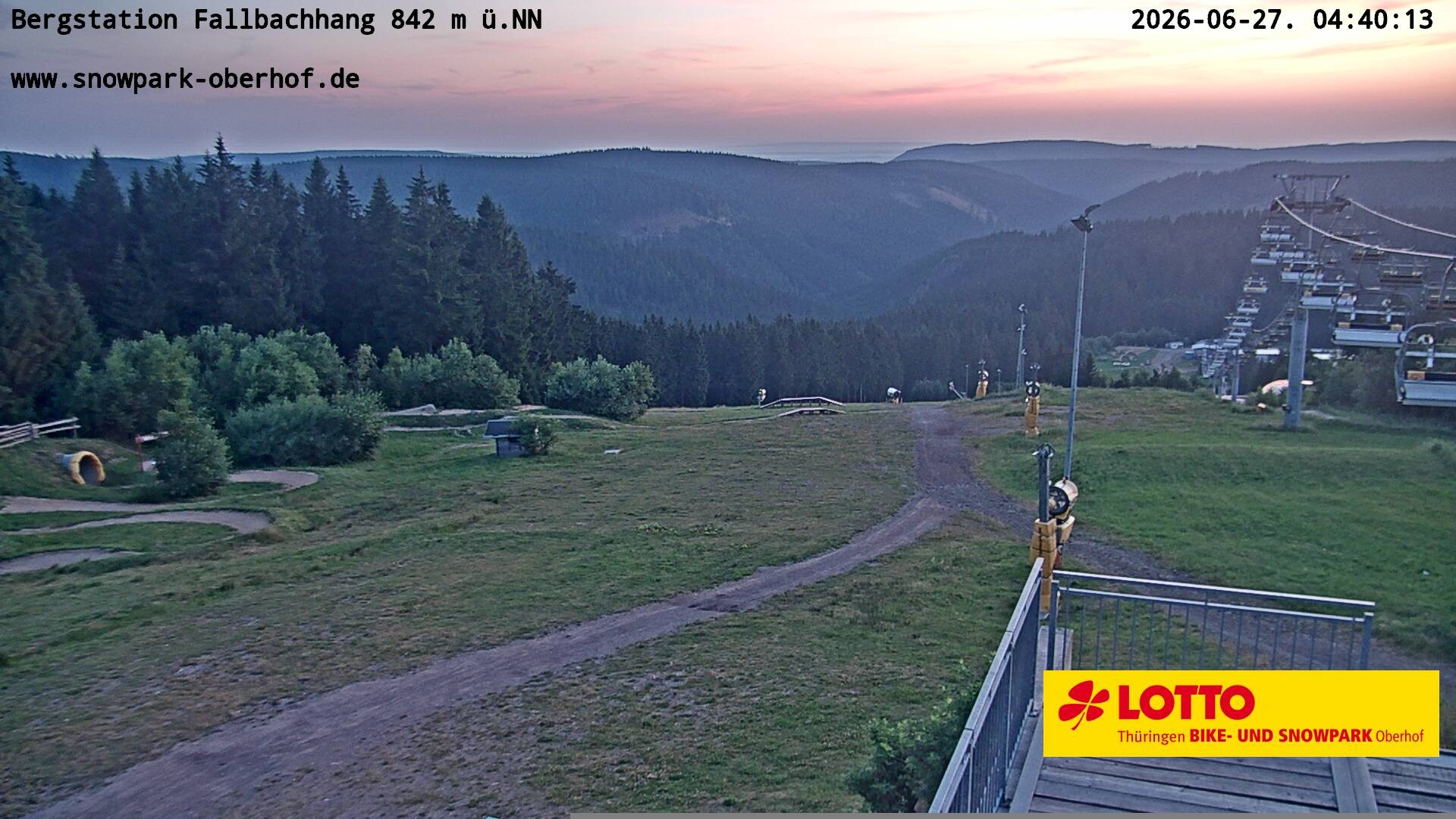 Archiv Foto Webcam Oberhof: Sessellift Fallbachhang Bergstation