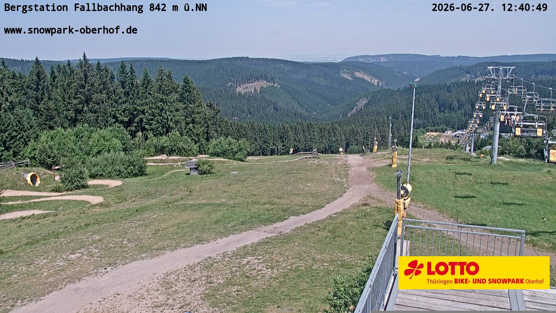 Archiv Foto Webcam Oberhof: Sessellift Fallbachhang Bergstation