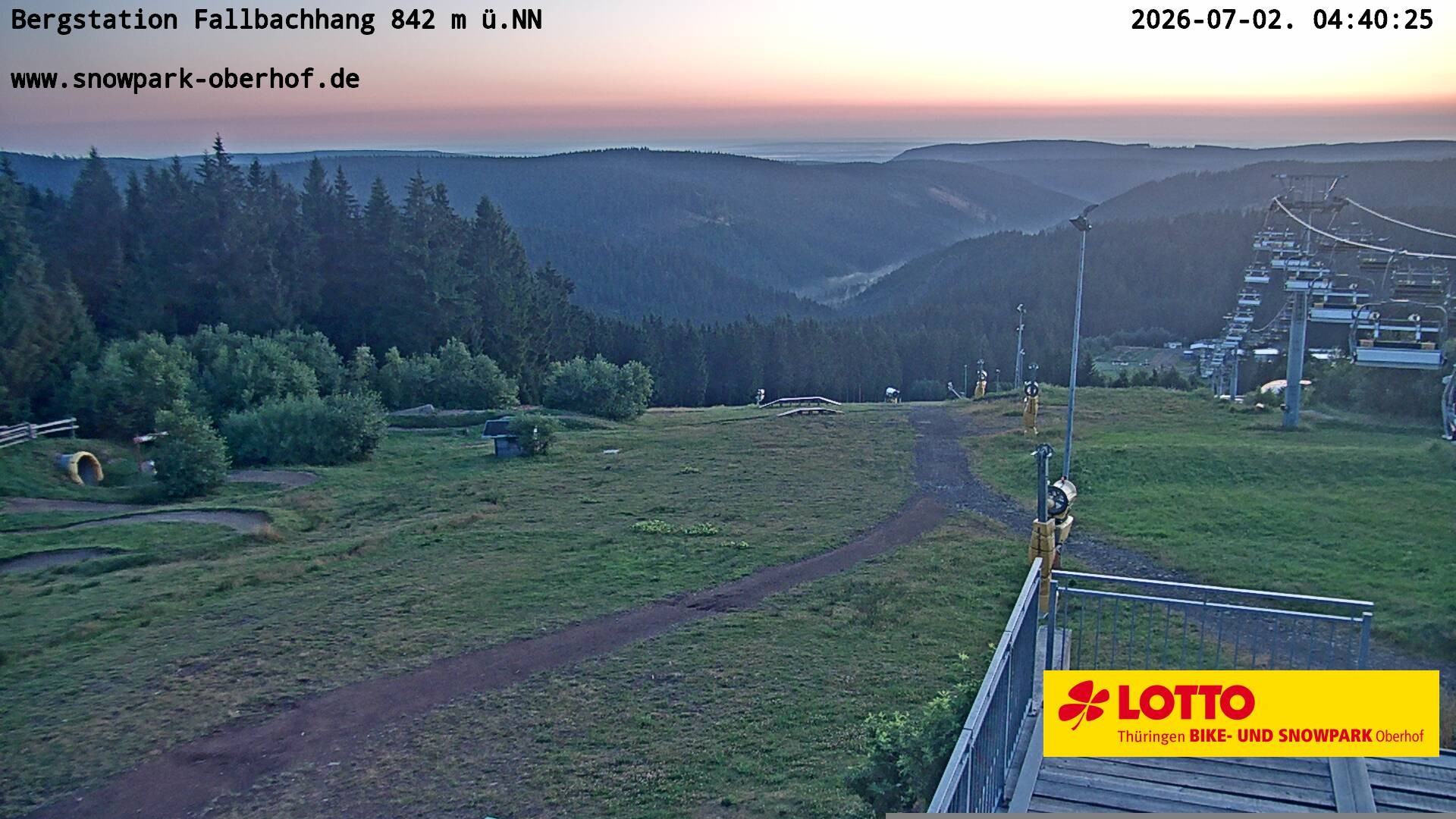 Archiv Foto Webcam Oberhof: Sessellift Fallbachhang Bergstation