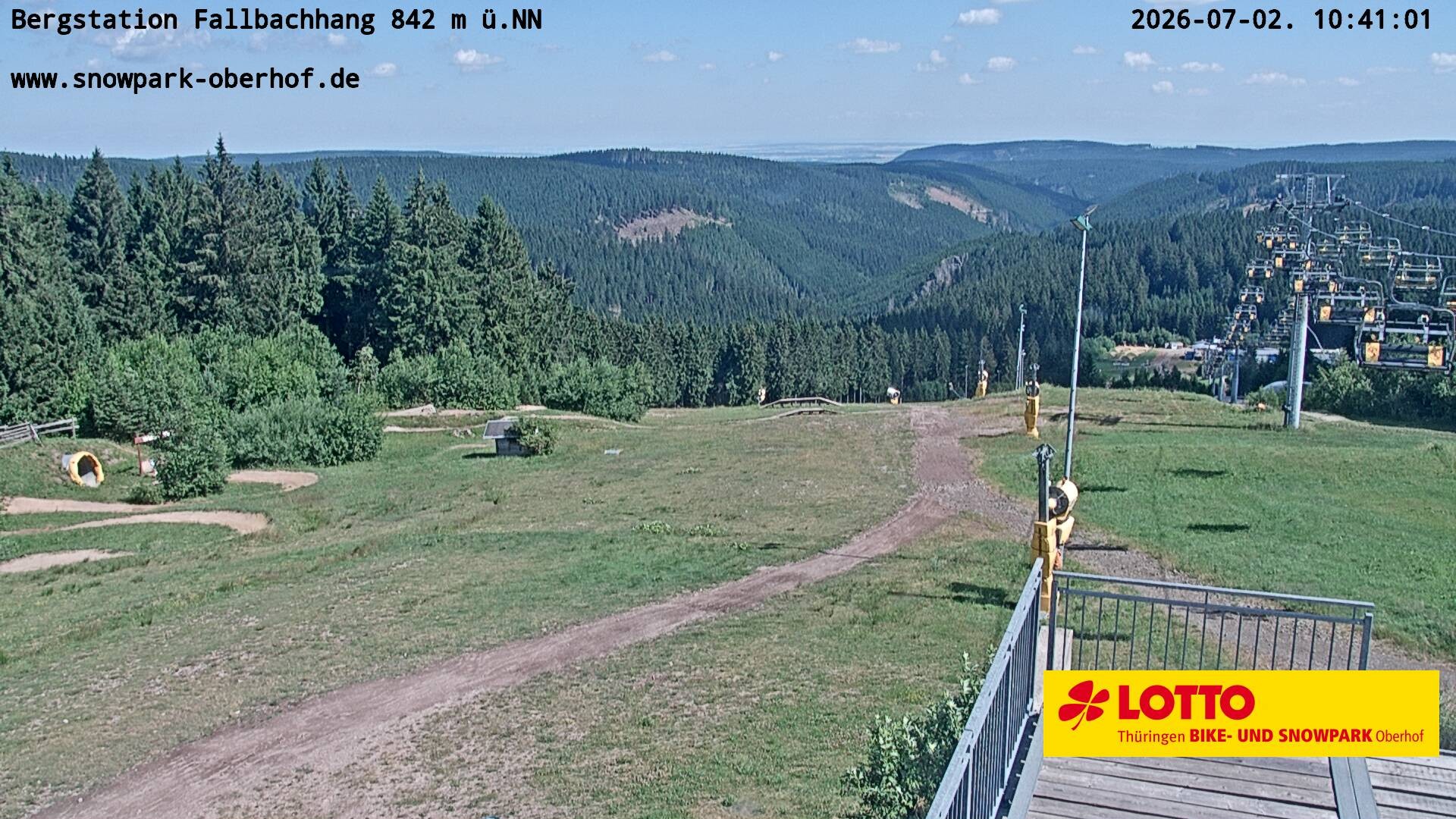 Archiv Foto Webcam Oberhof: Sessellift Fallbachhang Bergstation