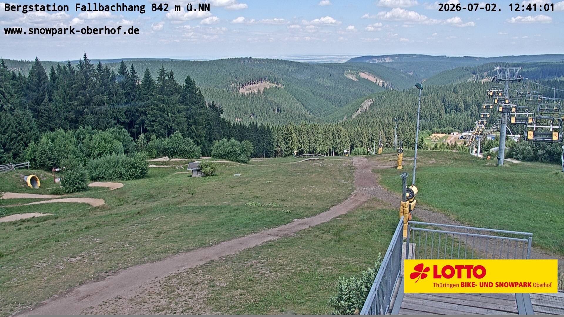 Archiv Foto Webcam Oberhof: Sessellift Fallbachhang Bergstation