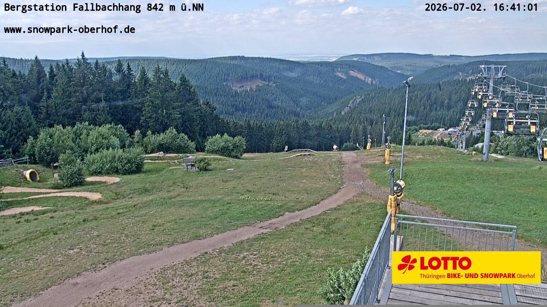 Archiv Foto Webcam Oberhof: Sessellift Fallbachhang Bergstation