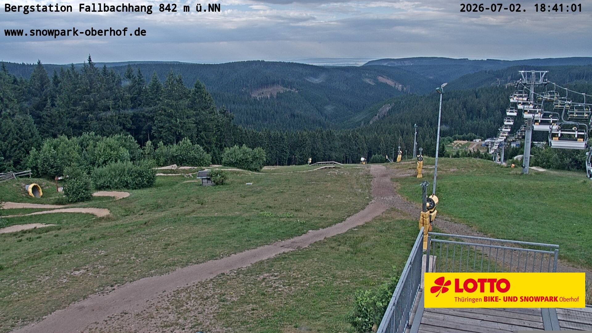 Archiv Foto Webcam Oberhof: Sessellift Fallbachhang Bergstation