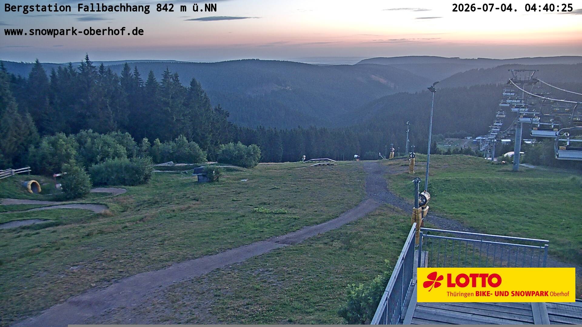 Archiv Foto Webcam Oberhof: Sessellift Fallbachhang Bergstation