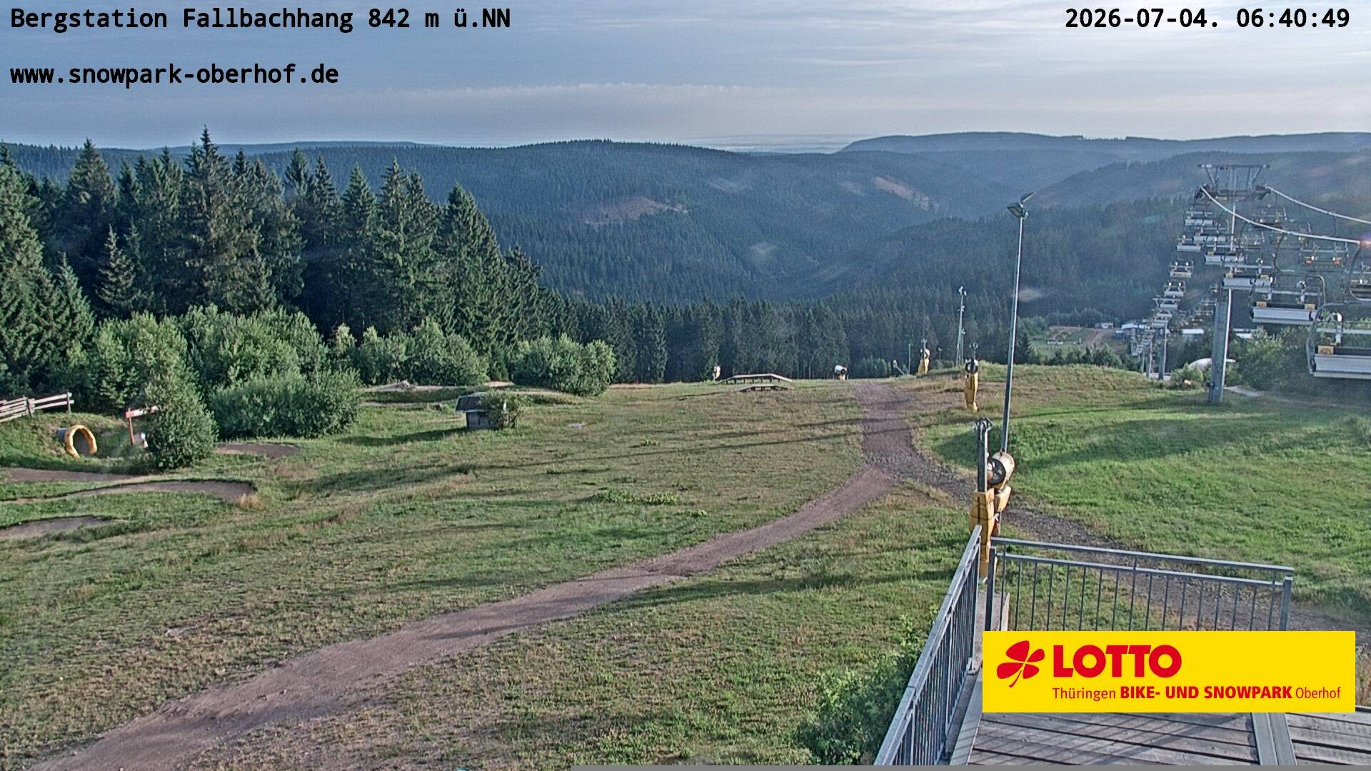 Archiv Foto Webcam Oberhof: Sessellift Fallbachhang Bergstation
